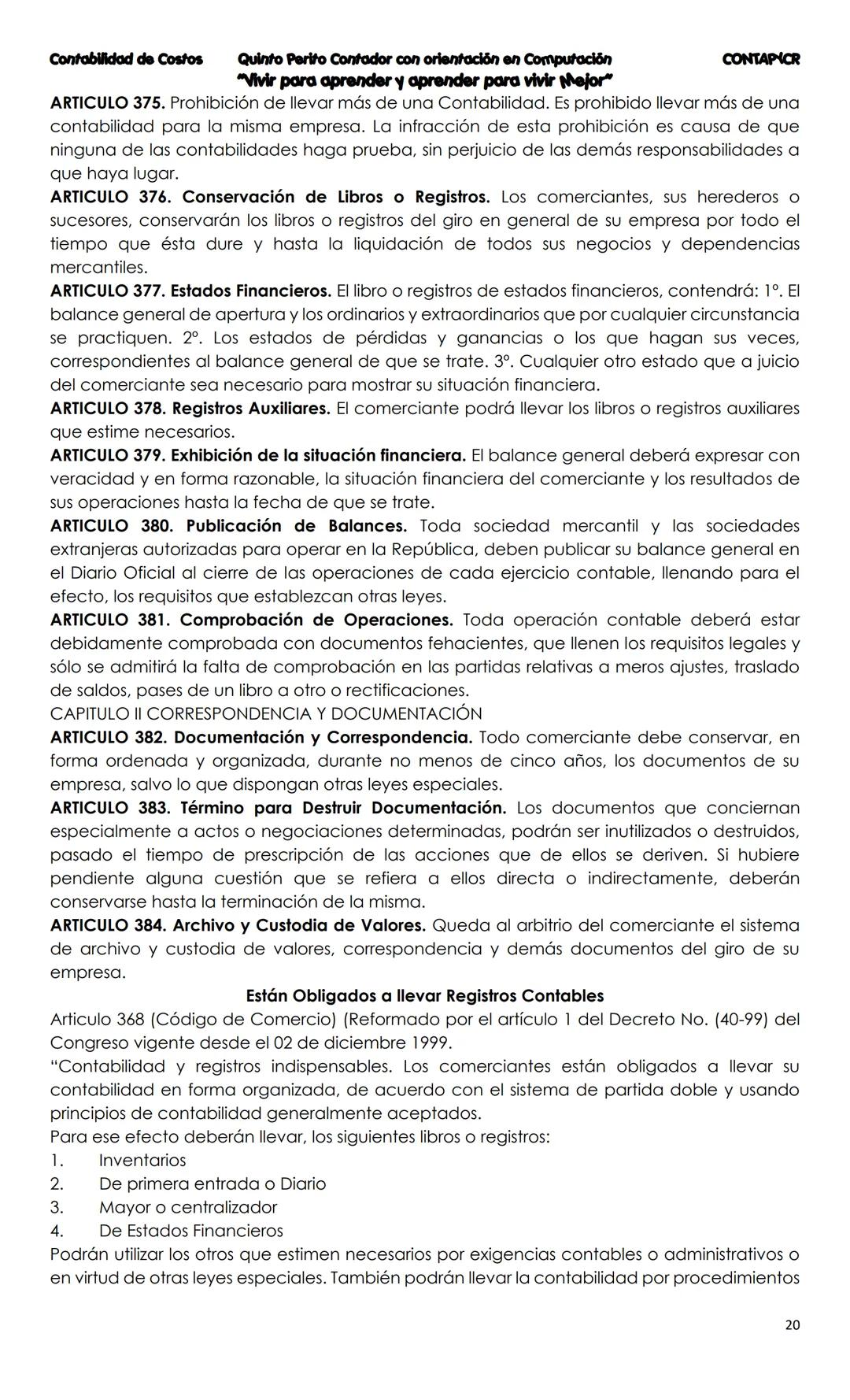 --- OCR Start ---
CONTA
Costos
Primera Unidad
Contenido
Contabilidad
La Cuenta
Cuentas que se utilizan para
operar la Contabilidad
Partes de