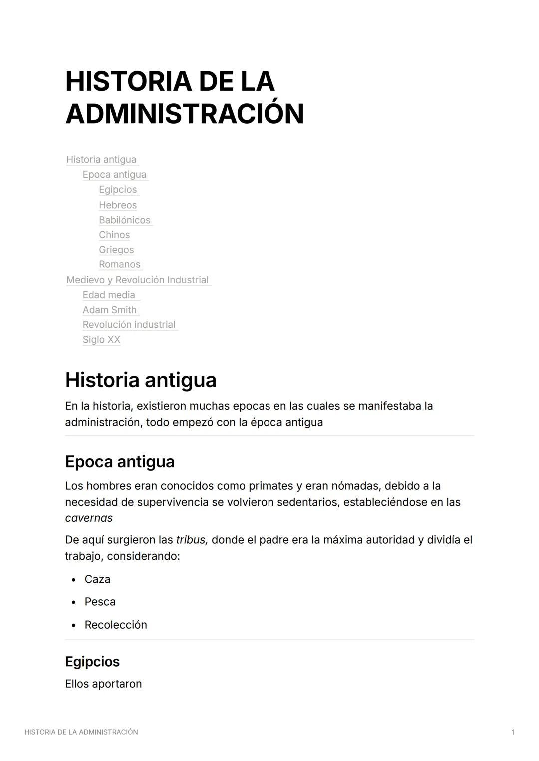 # HISTORIA DE LA
# ADMINISTRACIÓN
Historia antigua
Epoca antigua
Egipcios
Hebreos
Babilónicos
Chinos
Griegos
Romanos
Medievo y Revolución I