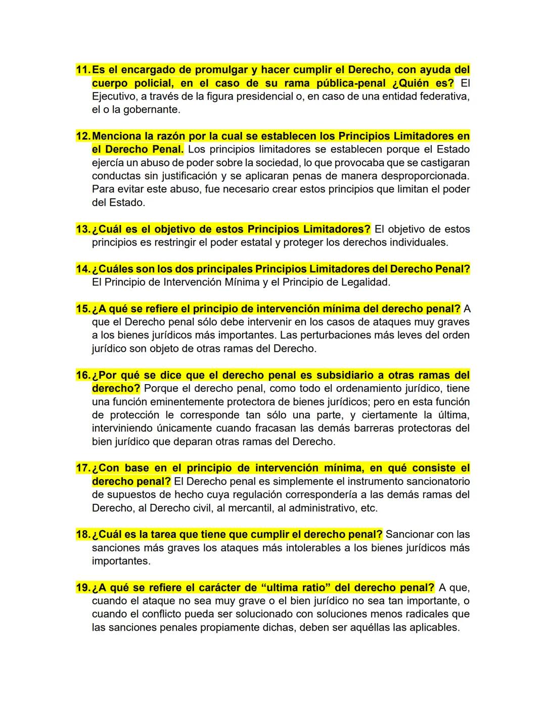 CAPÍTULO 2. DERECHO PENAL SUBJETIVO (FUNDAMENTOS ESENCIALES
DEL DERECHO PENAL)
1. ¿Qué es el Derecho Penal? Es el conjunto de normas jurídi