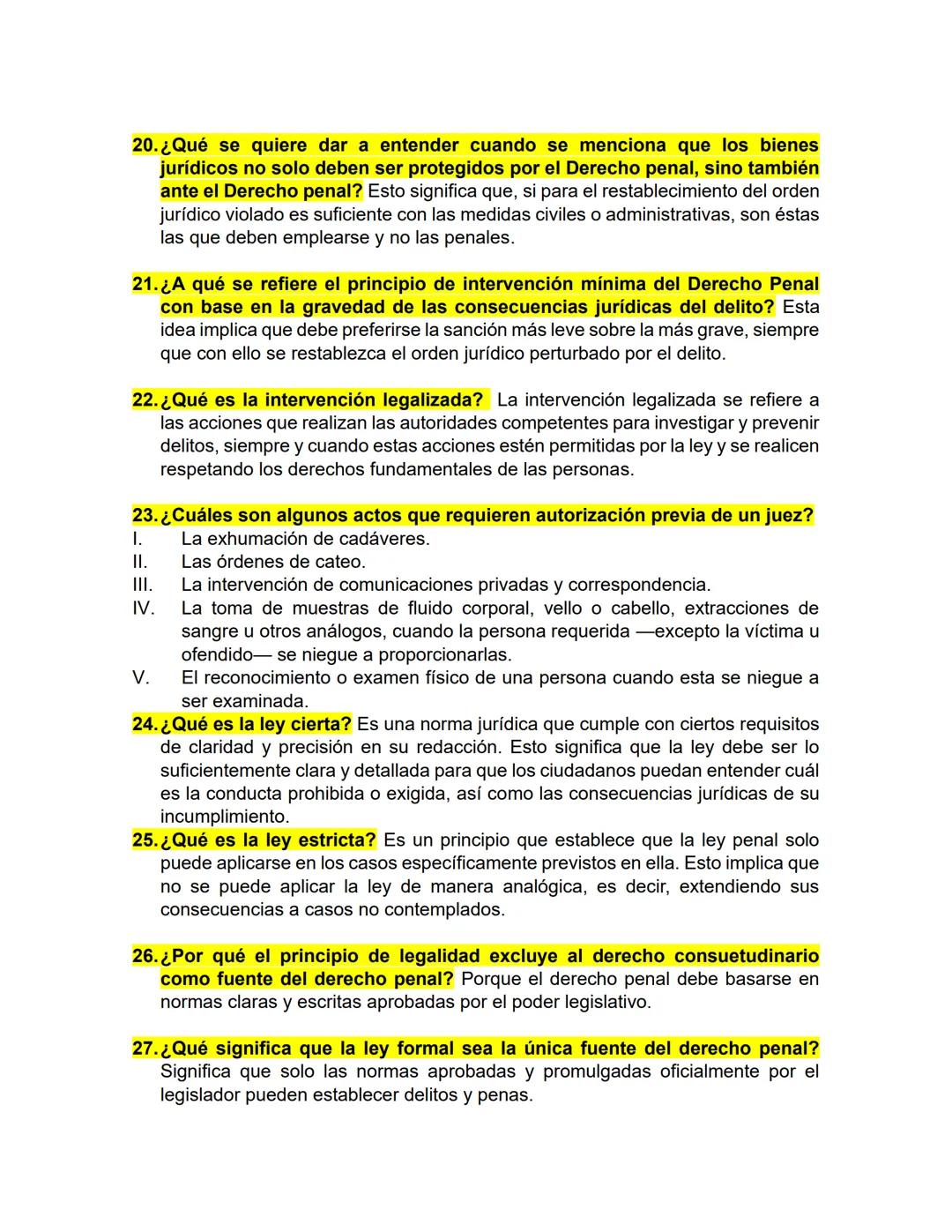CAPÍTULO 2. DERECHO PENAL SUBJETIVO (FUNDAMENTOS ESENCIALES
DEL DERECHO PENAL)
1. ¿Qué es el Derecho Penal? Es el conjunto de normas jurídi