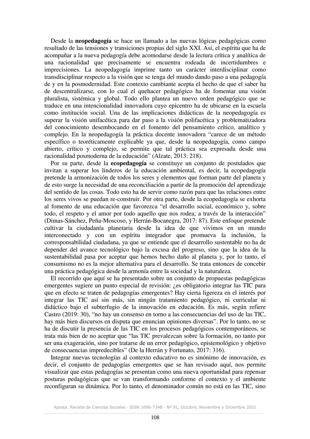 # aposta
revista de ciencias sociales
ISSN 1696-7348
N° 91, Octubre, Noviembre y Diciembre 2021
# Pedagogías emergentes: una aproximación e