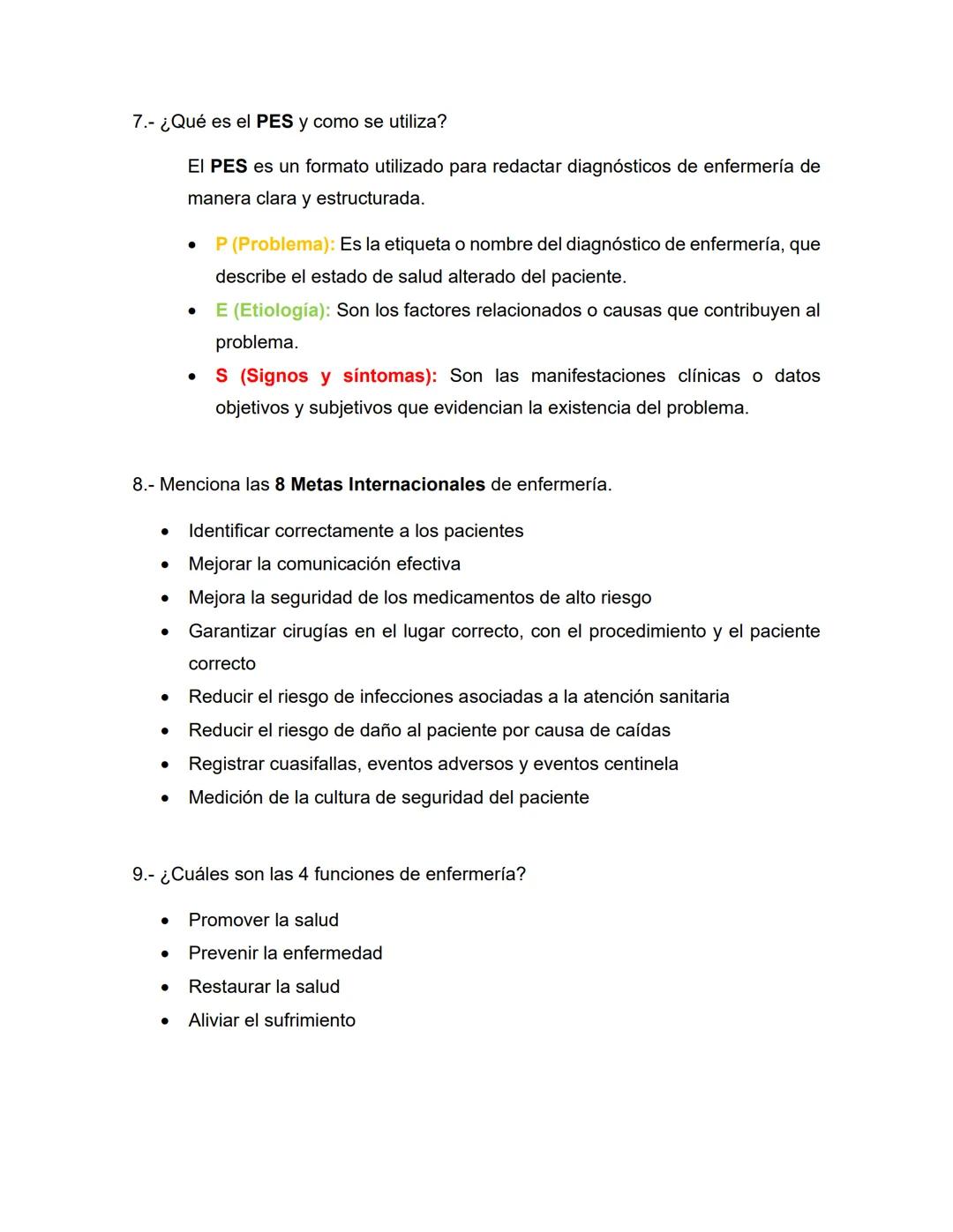 # PRÁCTICA INTEGRADORA I
## PREGUNTAS DE EXAMEN
1.- ¿Qué es el Proceso de Atención de Enfermería (PAE)?
El Proceso de Atención de Enferme