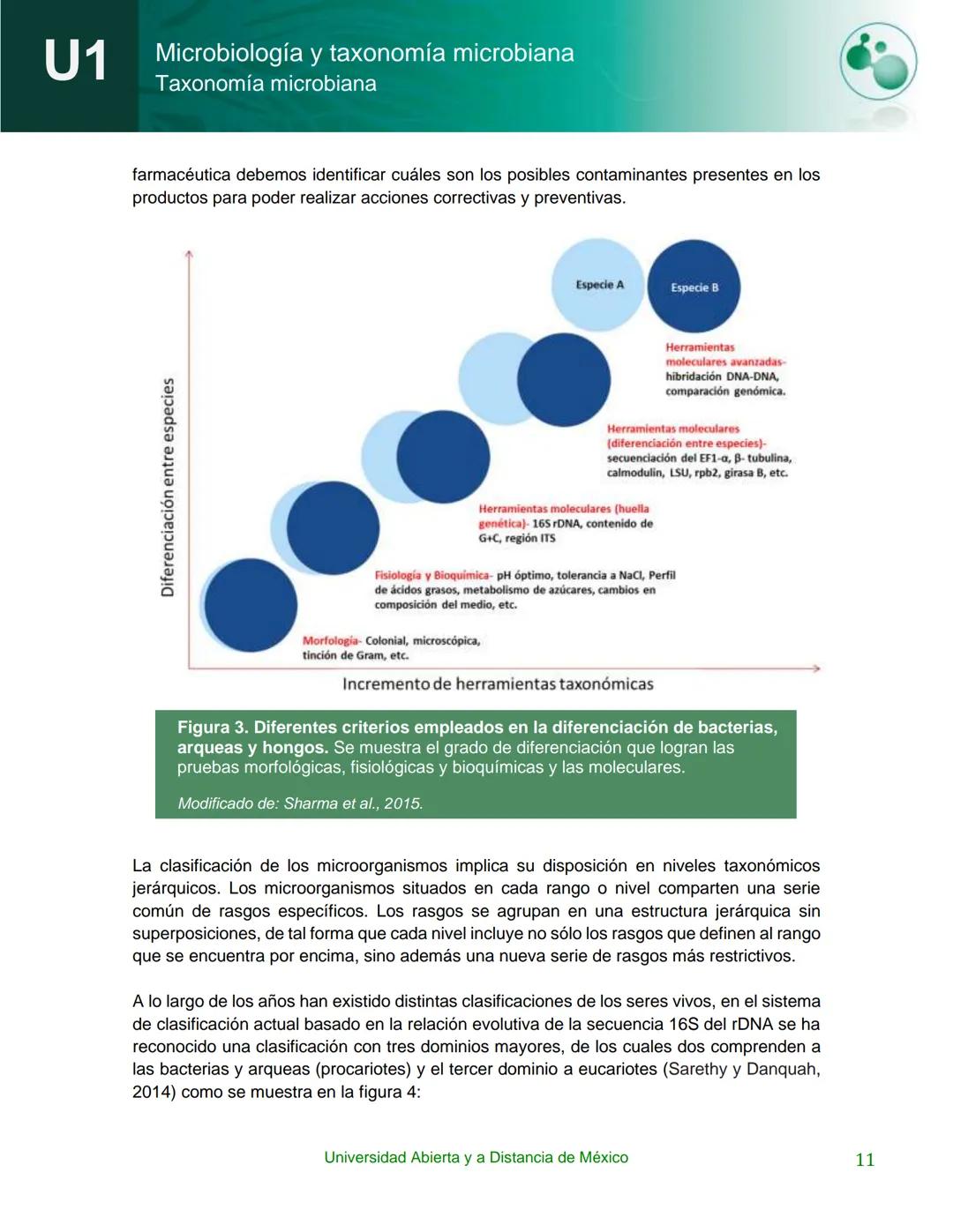 UnADM
UNIVERSIDAD ABIERTA Y
A DISTANCIA DE MÉXICO
Programa de la asignatura:
Microbiología y taxonomía
microbiana
U1 Taxonomía microbiana