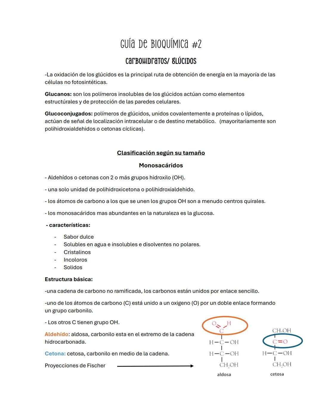--- OCR Start ---
Guía de BIOQUÍMICа #2
carbohidratos/ BLÚCIDOS
-La oxidación de los glúcidos es la principal ruta de obtención de energía e