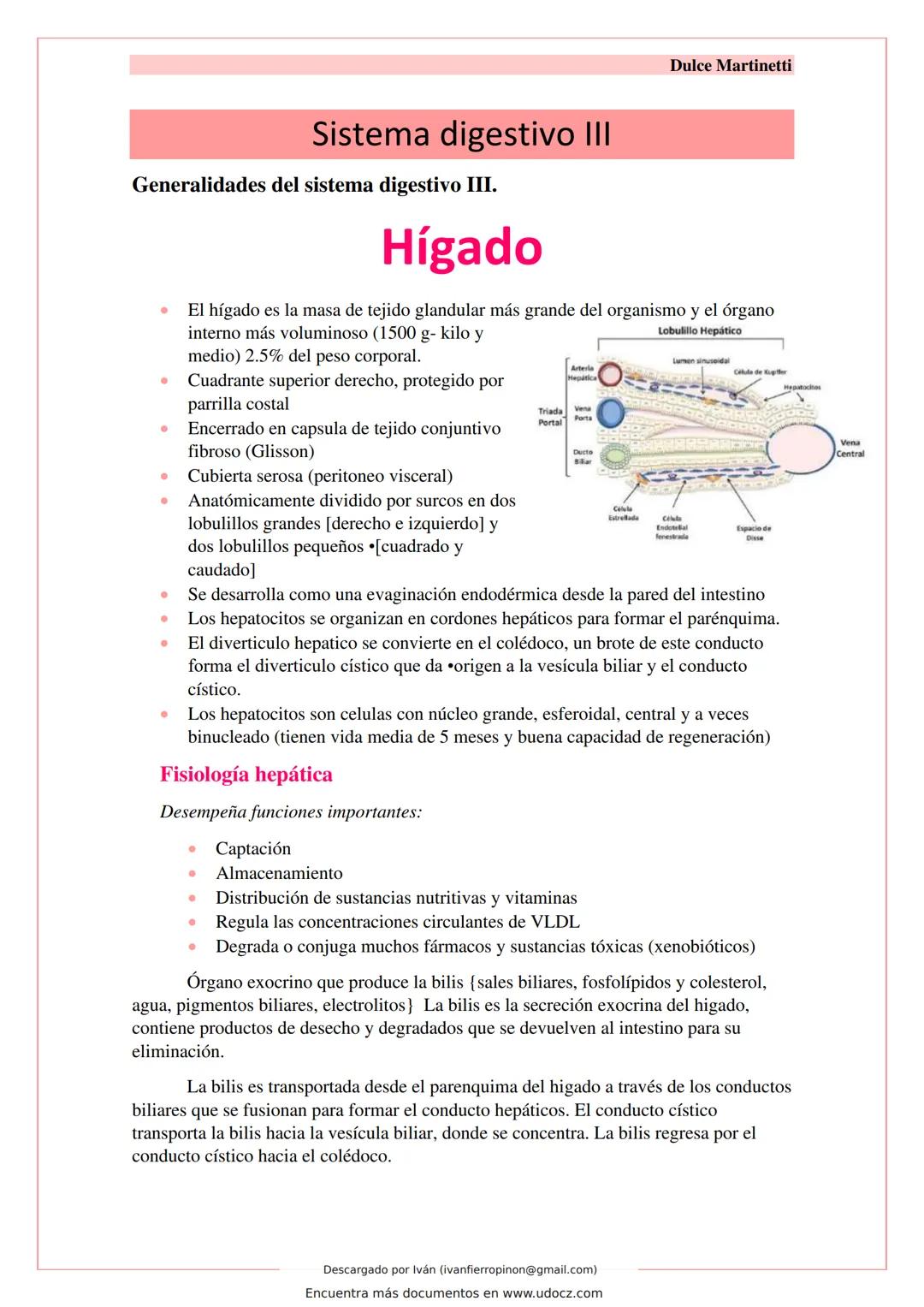 # UDocz
Accede a apuntes, guías, libros y más de tu carrera
Sistema digestivo III
7 pag.
Descargado por Iván (ivanfierropinon@gmail.com)