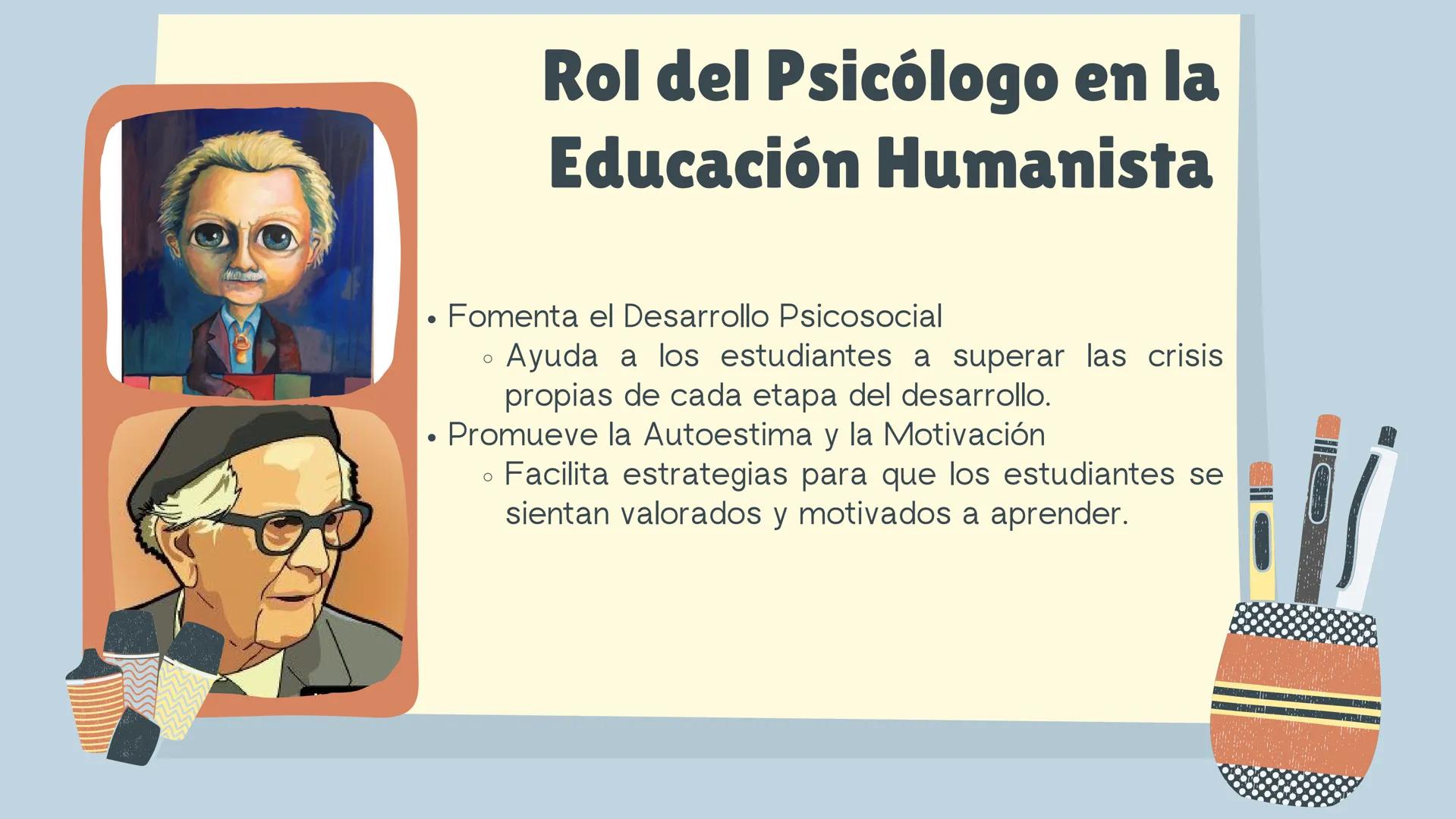 Humanismo
en la
educación 00.00
La teoría humanista en la
educación enfatiza el
desarrollo integral del
estudiante, promoviendo el
crecimie