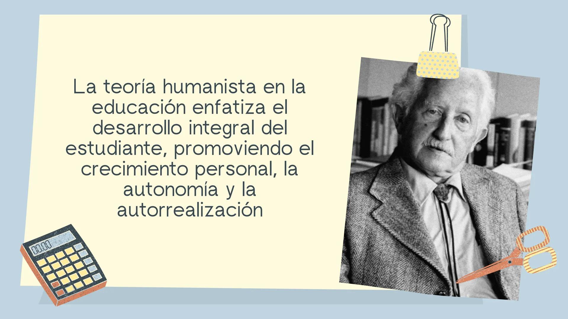Humanismo
en la
educación 00.00
La teoría humanista en la
educación enfatiza el
desarrollo integral del
estudiante, promoviendo el
crecimie