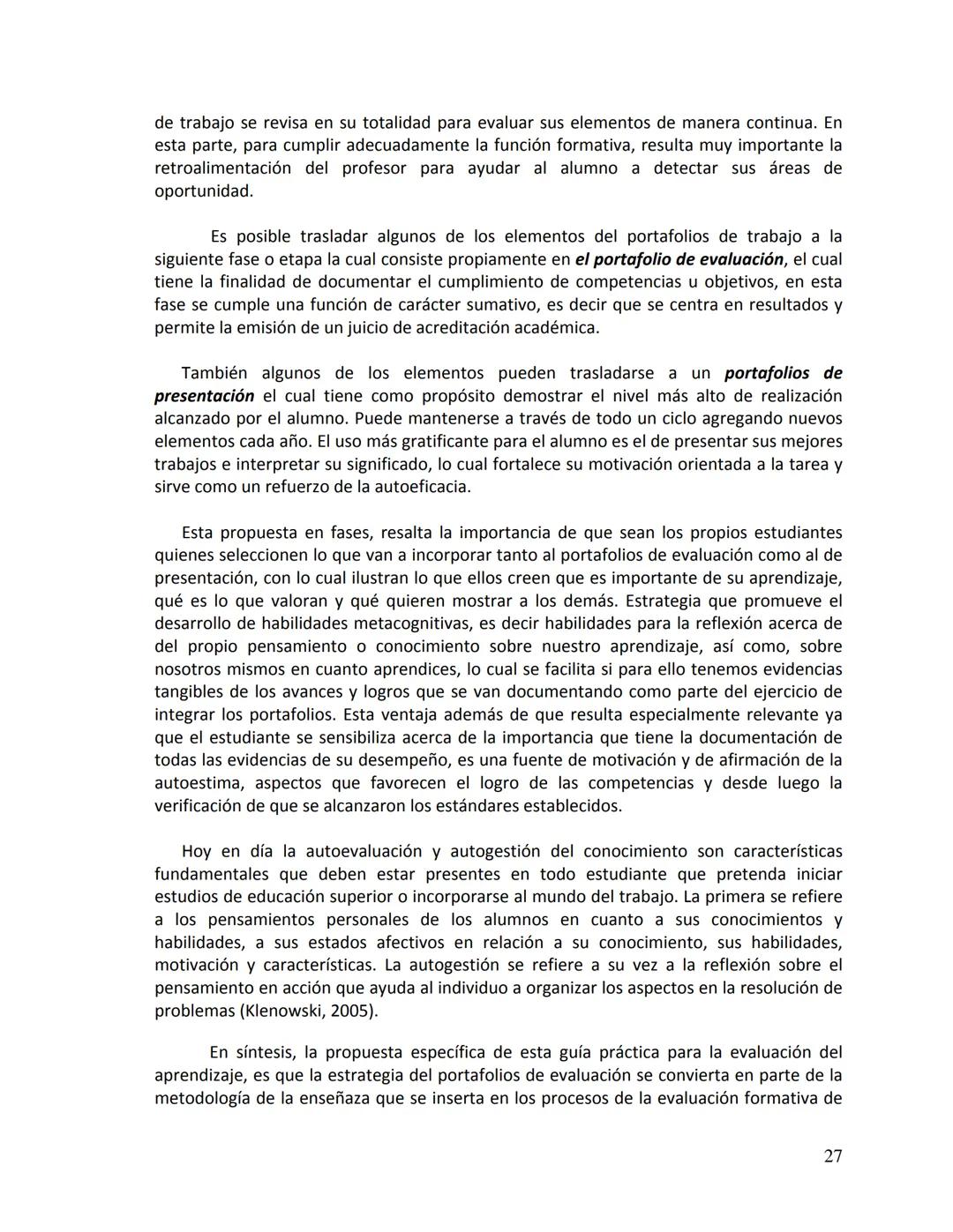 Evaluación del Aprendizaje: Una guía
práctica para profesores
Dra. Yolanda Edith Leyva Barajas
Marzo, 2010 Uno de los obstáculos que con m
