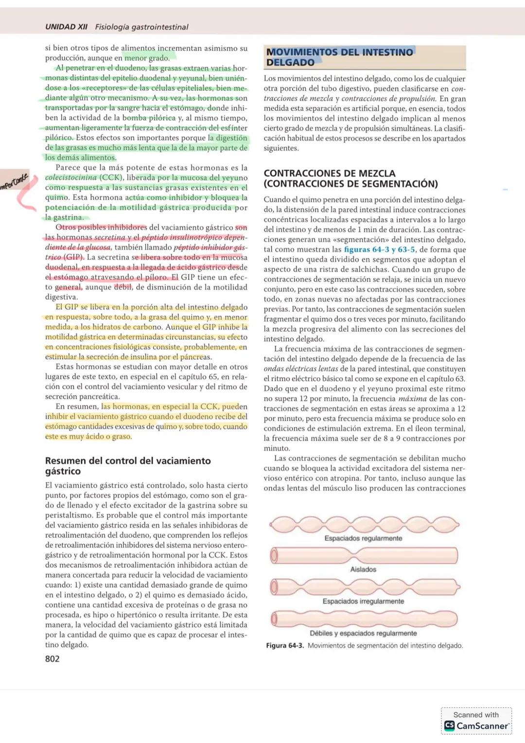 # CAPÍTULO 64
# Propulsión y mezcla de los alimentos
en el tubo digestivo
UNIDAD XII
El tiempo de permanencia de los alimentos en cada un