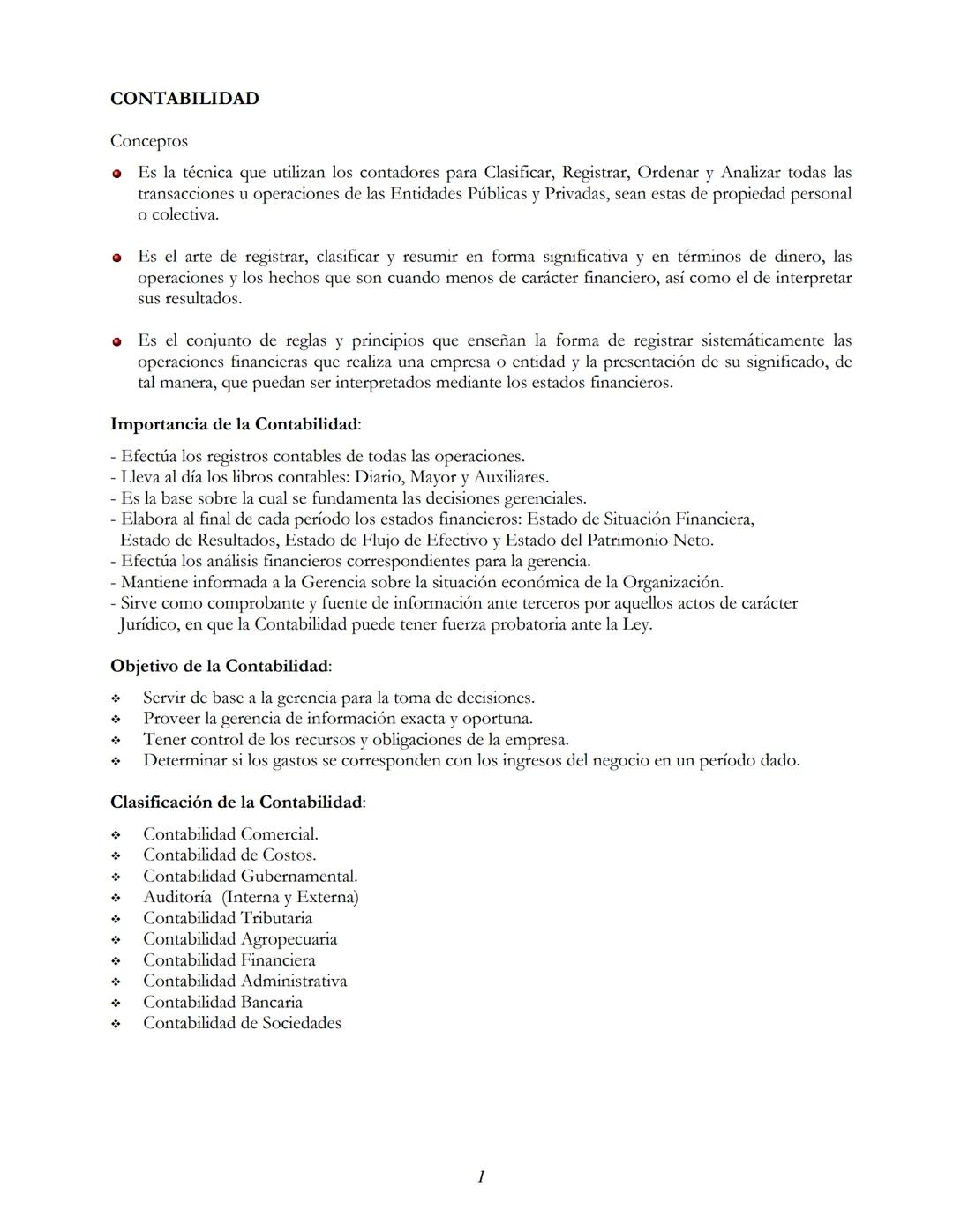 Conceptos y puntos clave, términos como activo, pasivo, capital, etc.