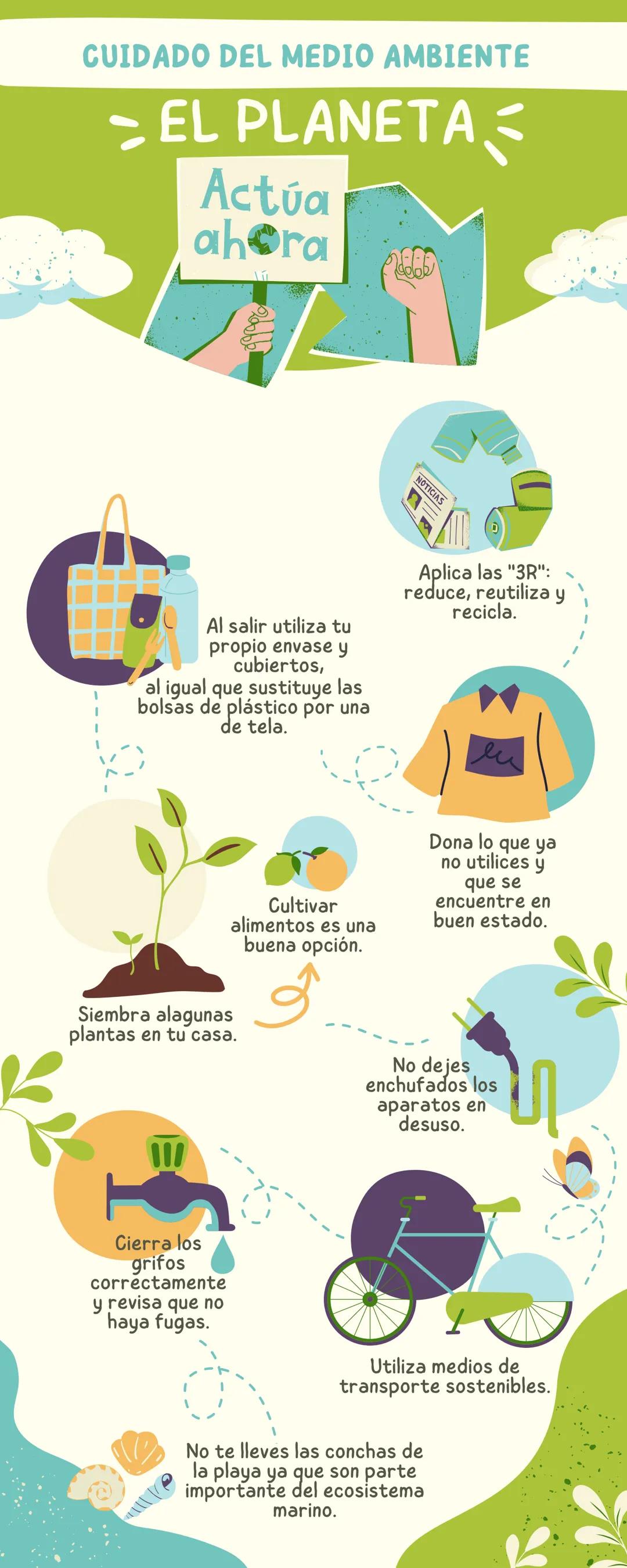 # CUIDADO DEL MEDIO AMBIENTE
# EL PLANETA
## Actúa
ahora
NOTIC
Al salir utiliza tu
propio envase y
cubiertos,
al igual que sustituye las