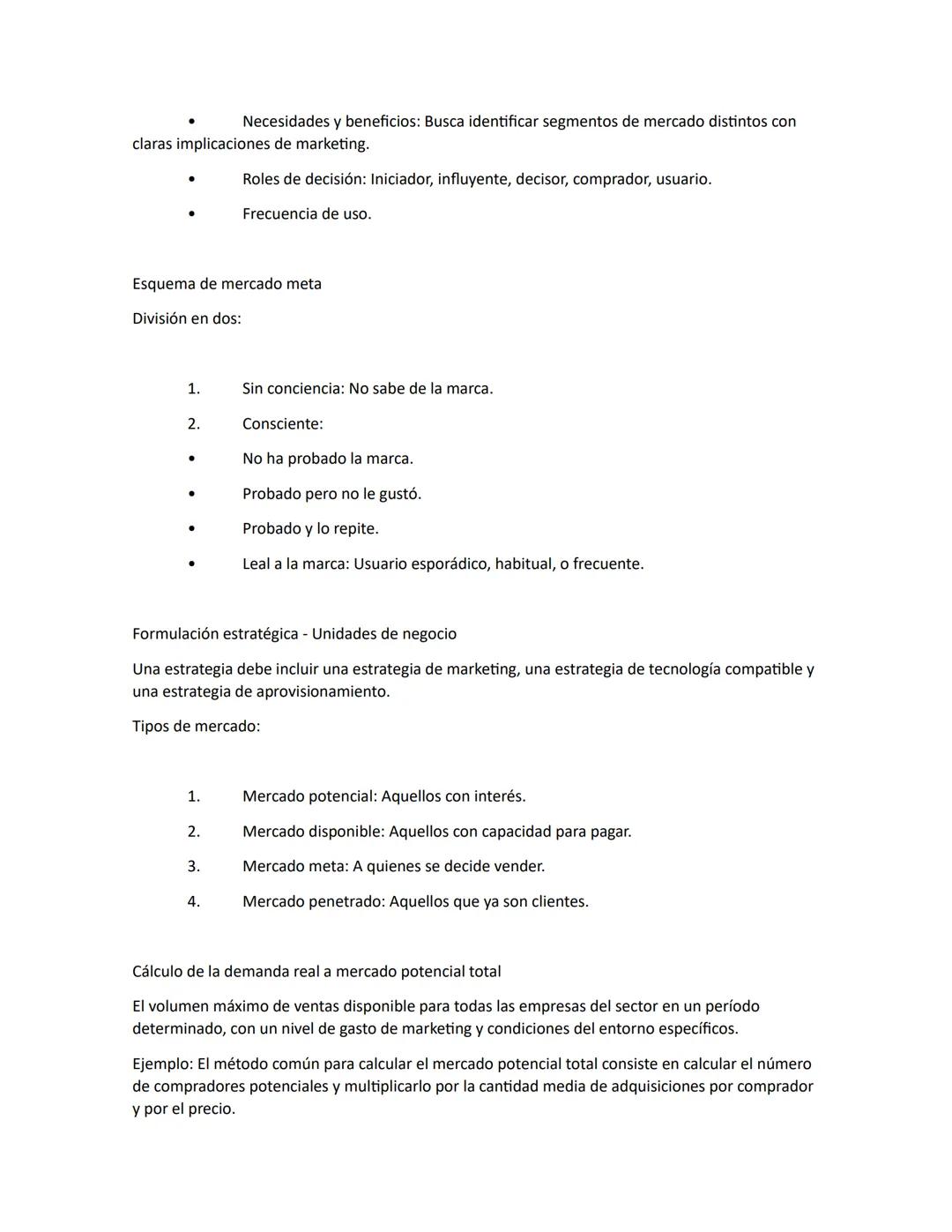 Segmentación de mercado
Identificar mercado, precio, promoción, plaza, producto, valor.
Selecciona uno o más segmentos de mercado, los cua