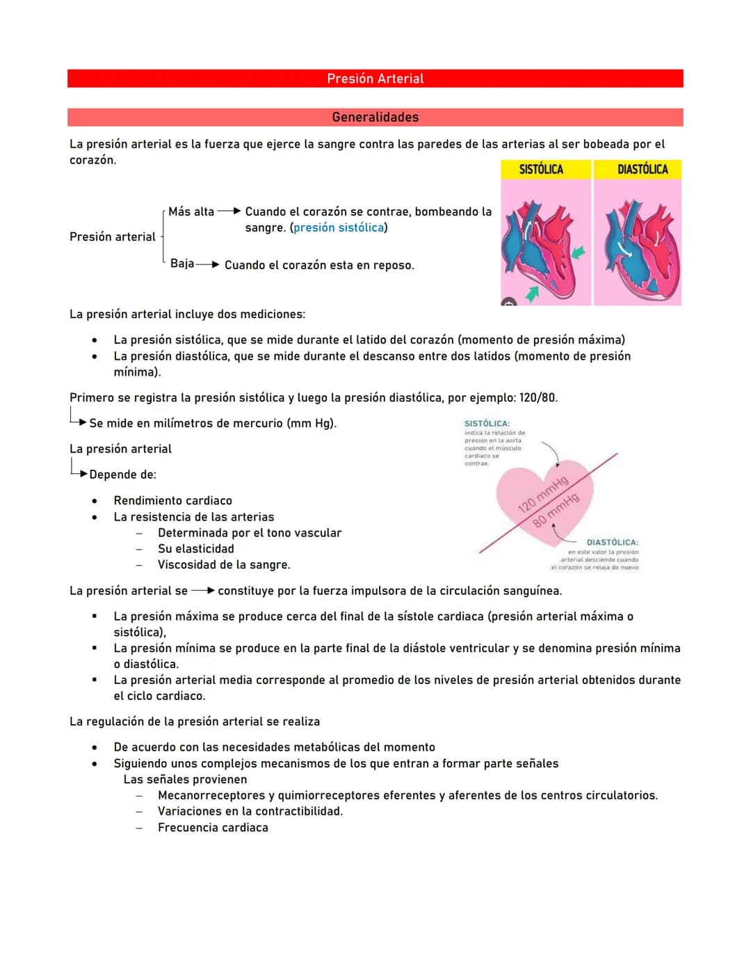 # Presión Arterial
Generalidades
La presión arterial es la fuerza que ejerce la sangre contra las paredes de las arterias al ser bobeada p