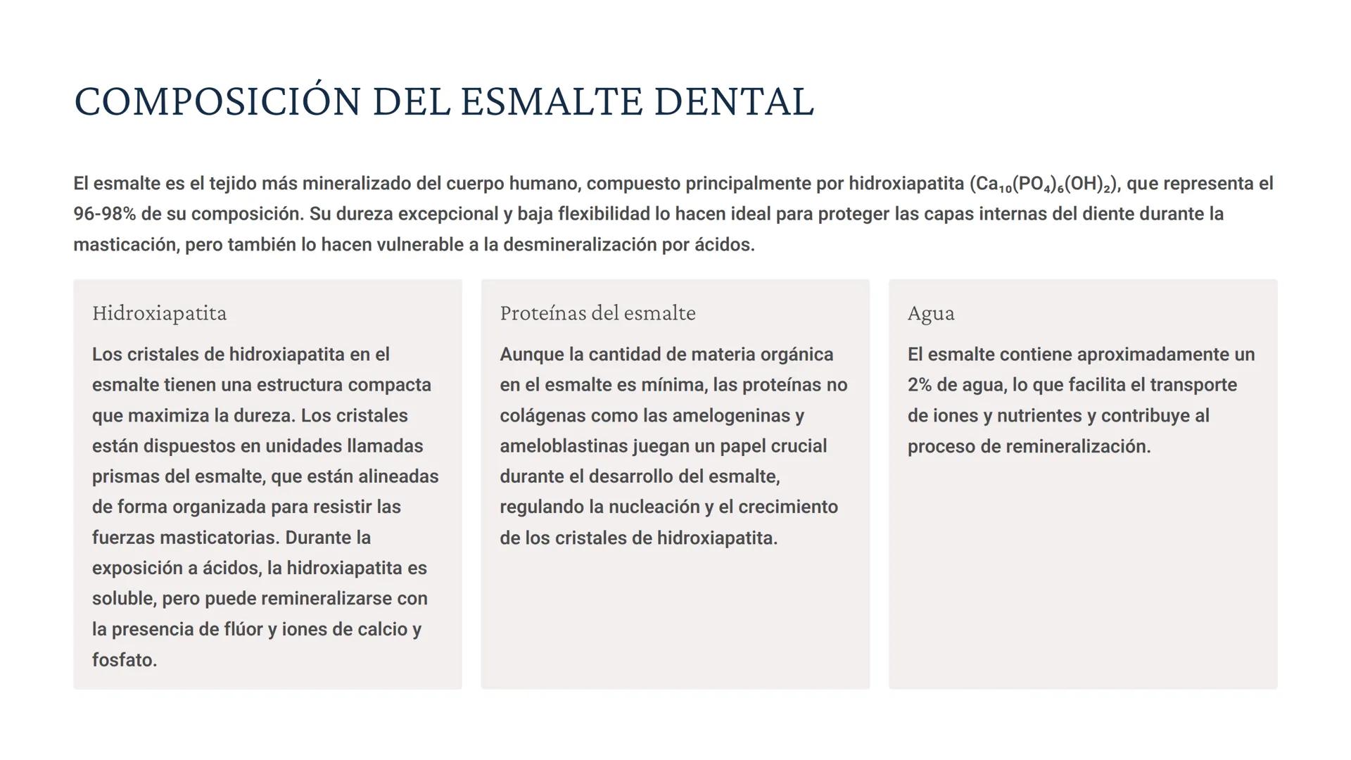 # BIOQUÍMICA EN LOS TEJIDOS
DUROS
Los tejidos duros de la cavidad bucal son estructuras fundamentales para
la protección y funcionalidad de