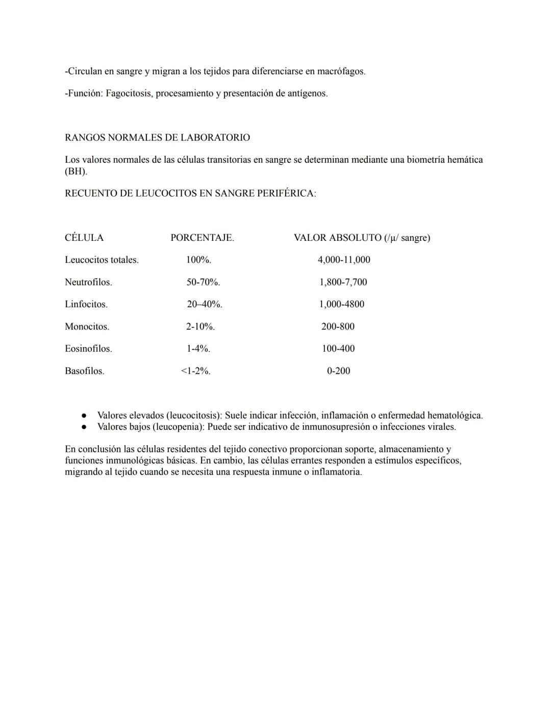 # CÉLULAS DEL TEJIDO CONECTIVO.
El tejido conectivo: residentes y errantes.
El tejido conectivo esta compuesto por células y matriz extrac