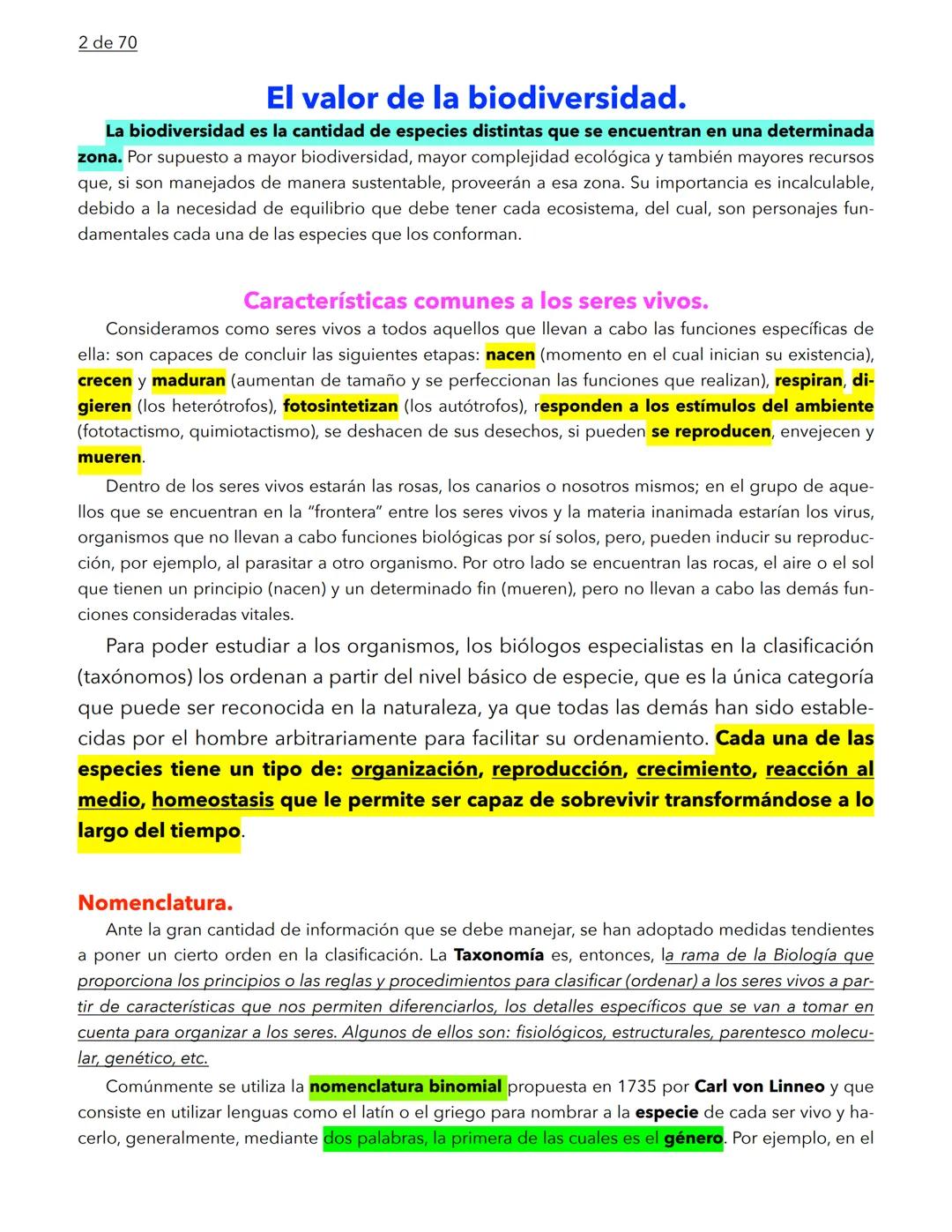 1 de 70
BIOLOGÍA
La biología es la ciencia que se encarga de estudiar a los seres vivos y a las relaciones que esta-
blecen entre ellos mi