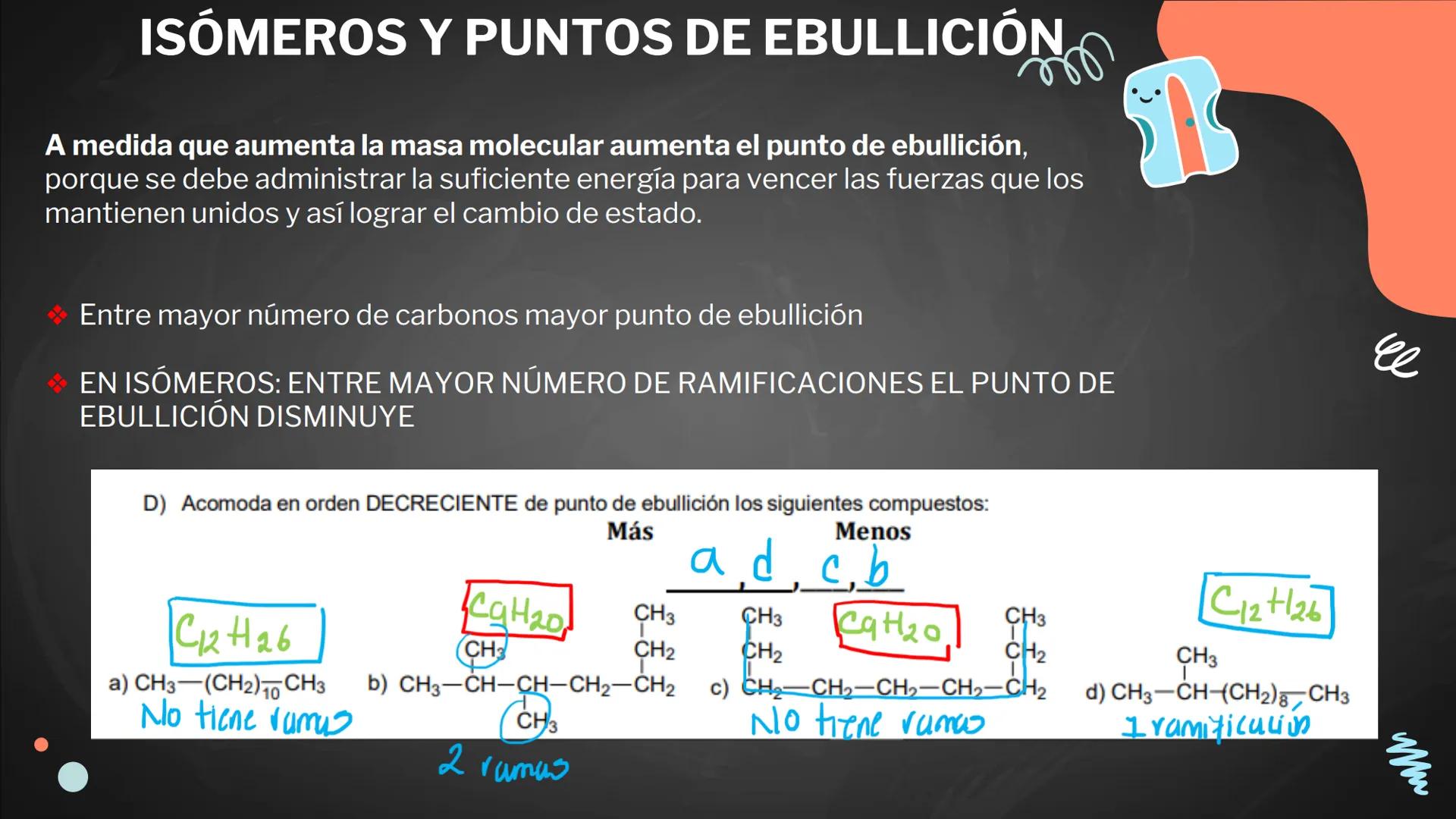 ## Repaso
## parcial final Contenidos
1.
Hibridaciones del carbono
2.
Tipos de carbono
3.
Combustiones
4.
Isómeros (de posición, funcionale