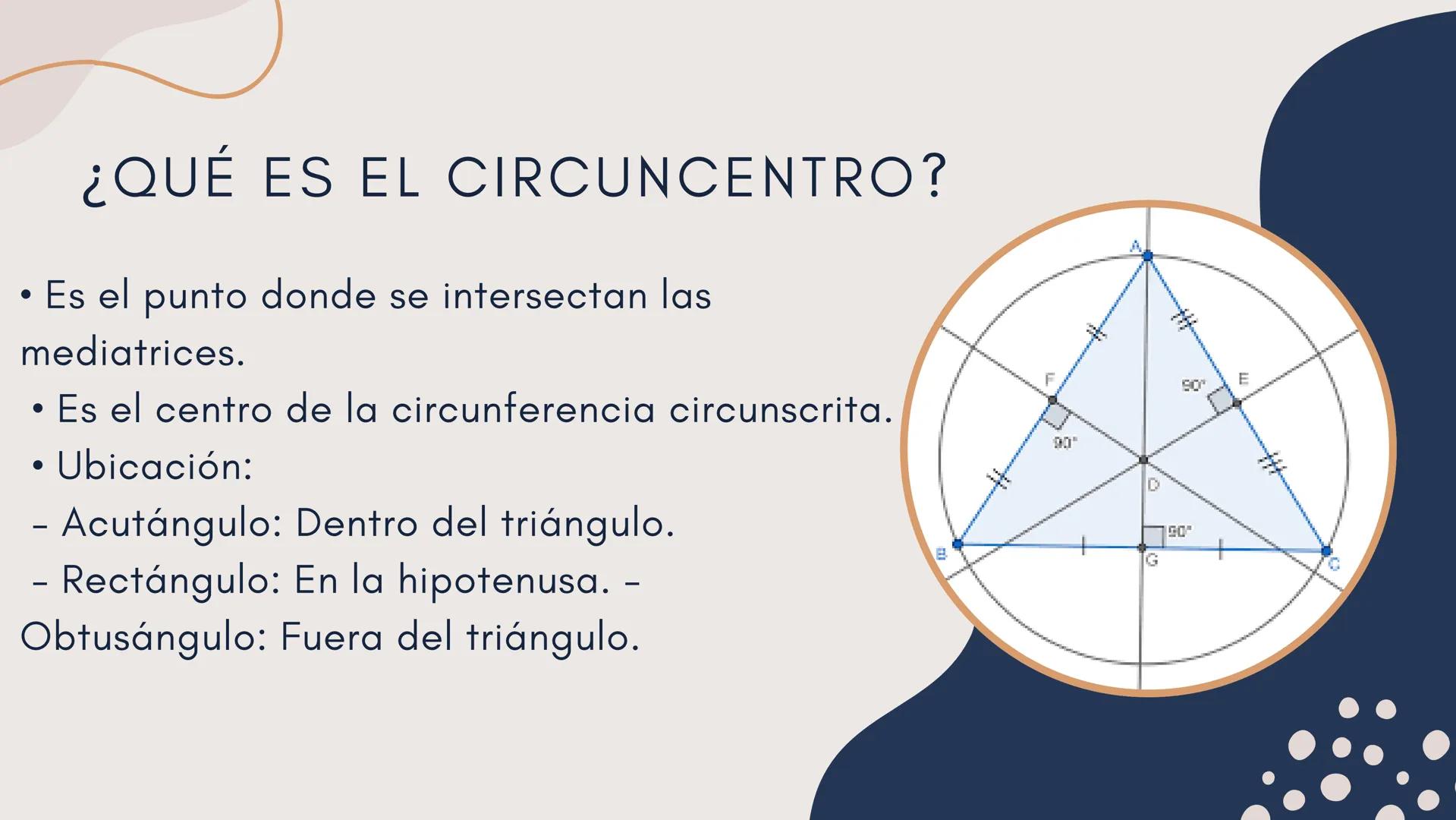 # MEDIATRIZ Y CIRCUNCENTRO
DE
# TRIANGULOS INTRODUCCIÓN
• La mediatriz y el circuncentro son
puntos notables en los triángulos.
• La media