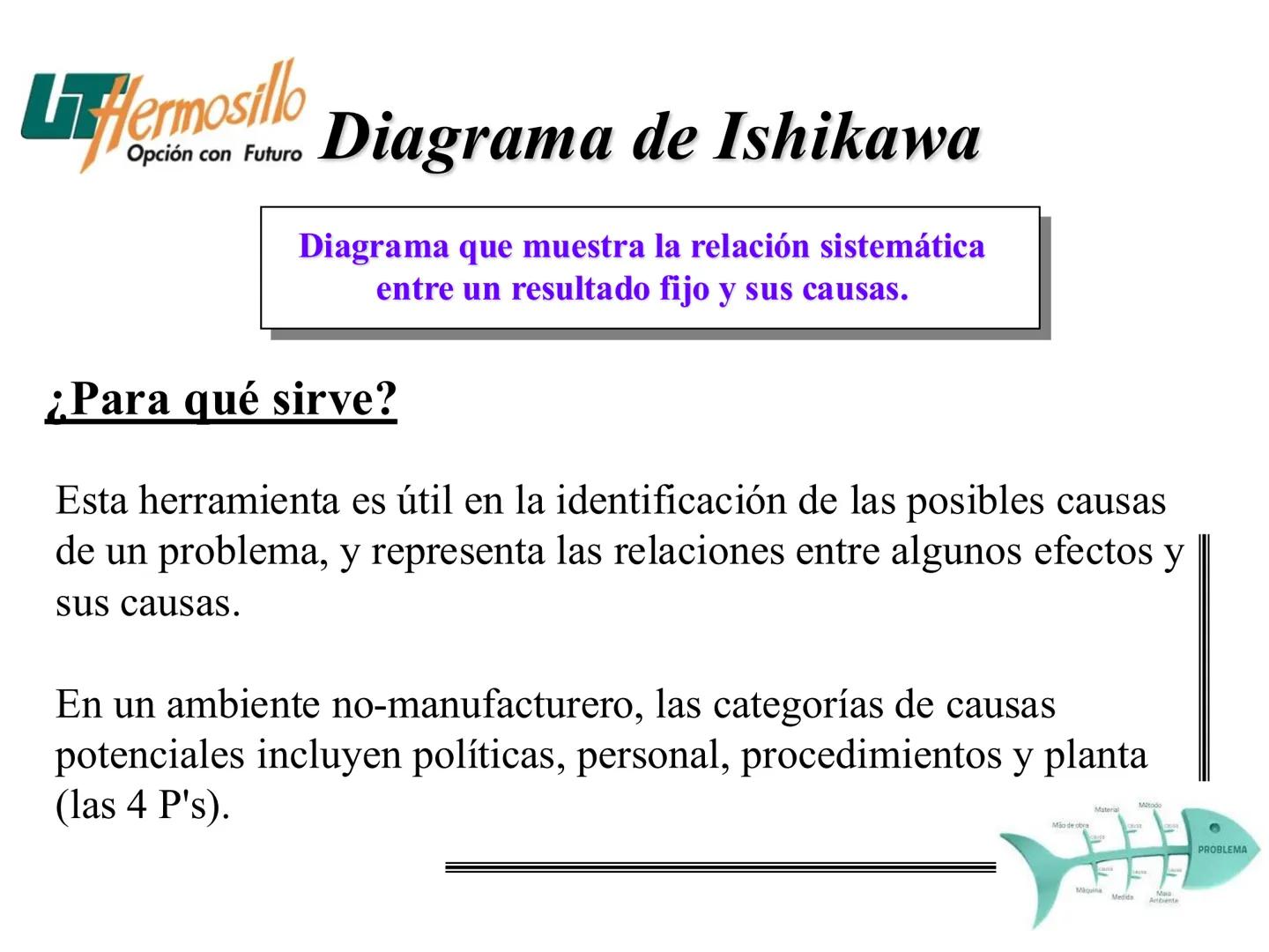 Las Siete Herramientas
Básicas de la Calidad
Filogrante
Diagrama de Pareto
Diagravia de
Ahitawe
Contro Estadistico
de Procesos (CEP)
Hojes d