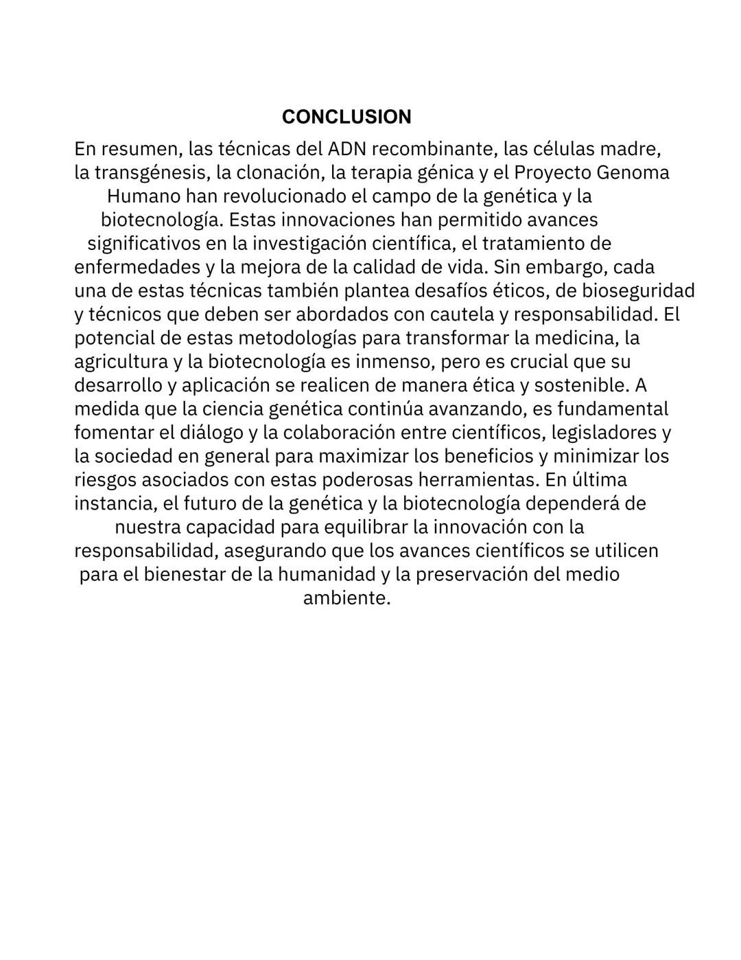 # BIOTECNOLOGÍA INTRODUCCION
En el vasto campo de la biotecnología y la genética, una serie de
técnicas innovadoras han transformado nuestra