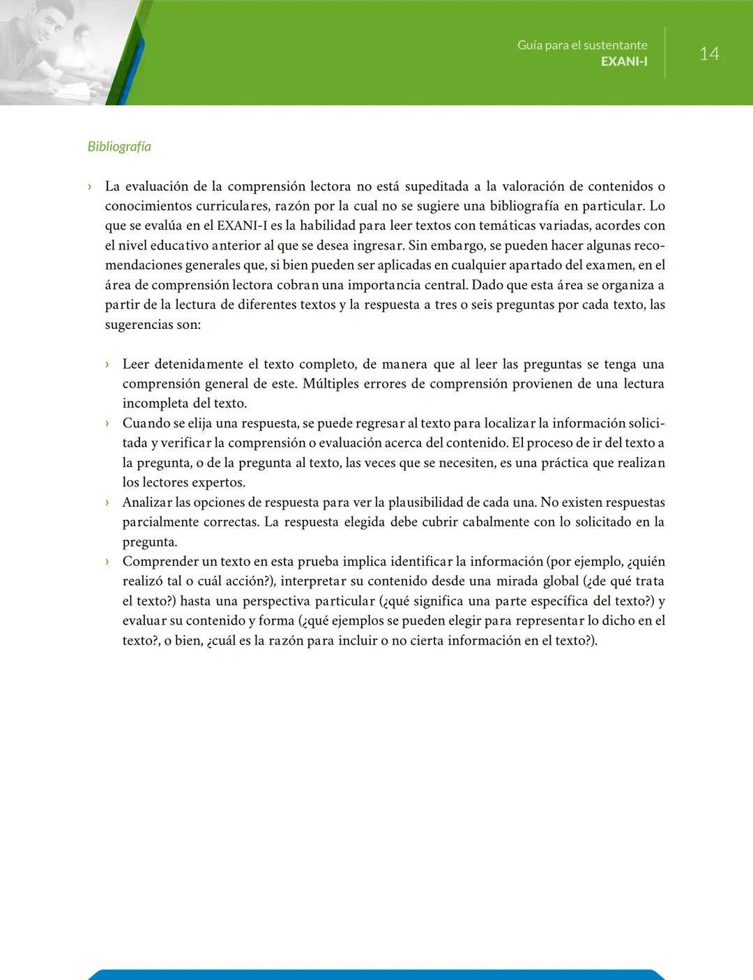 # Guía
para el sustentante
EXANI-I Directorio del Ceneval
Antonio Ávila Díaz
Director General
Lilian Fátima Vidal González
Directora de lo