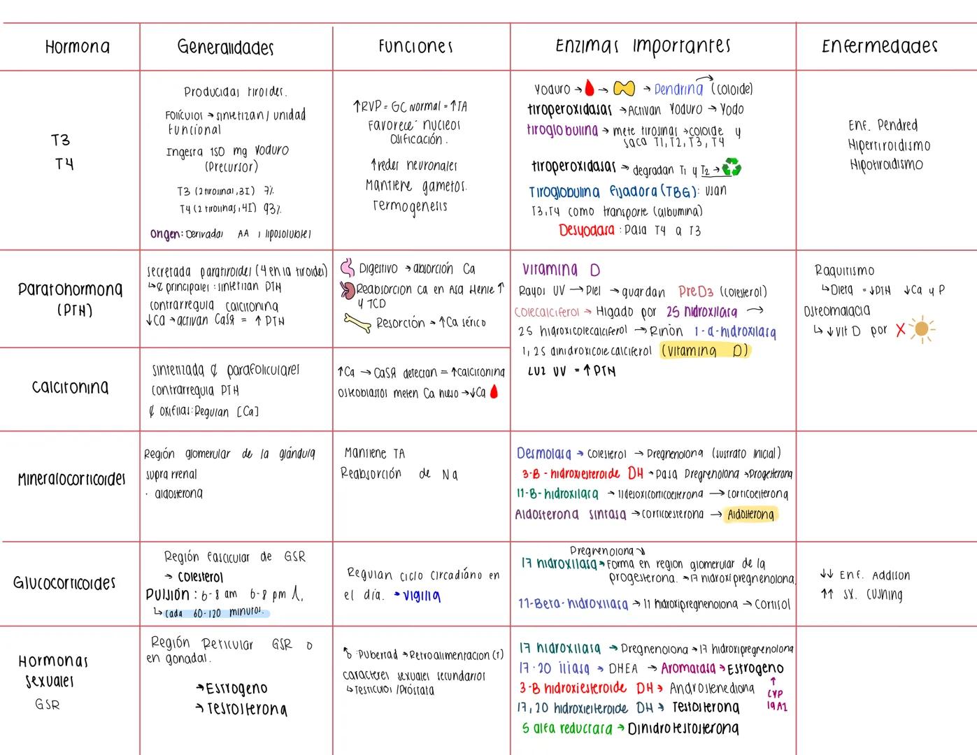 Hormona
T3
T4
Paratohormong
(ΡΓΗ)
calcitonina
Mineralocorticoides
Glucocorticoides
Hormonas
sexuales
GSR
Generalidades
Producidas tiroides.