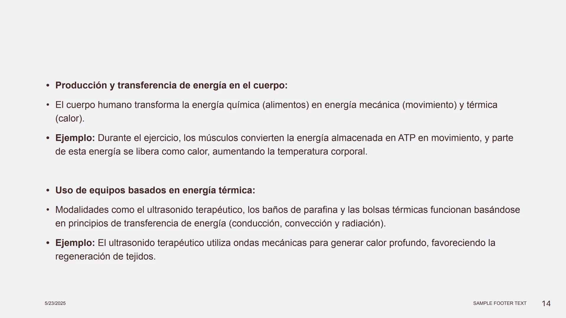 Física en terapia física Termodinámica
• La termodinámica es la rama de la física que
estudia las relaciones entre el calor, el trabajo y
la