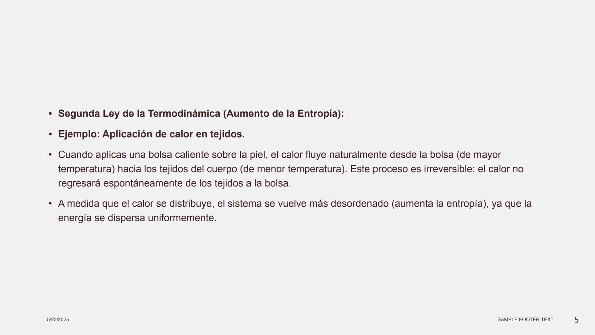 Física en terapia física Termodinámica
• La termodinámica es la rama de la física que
estudia las relaciones entre el calor, el trabajo y
la