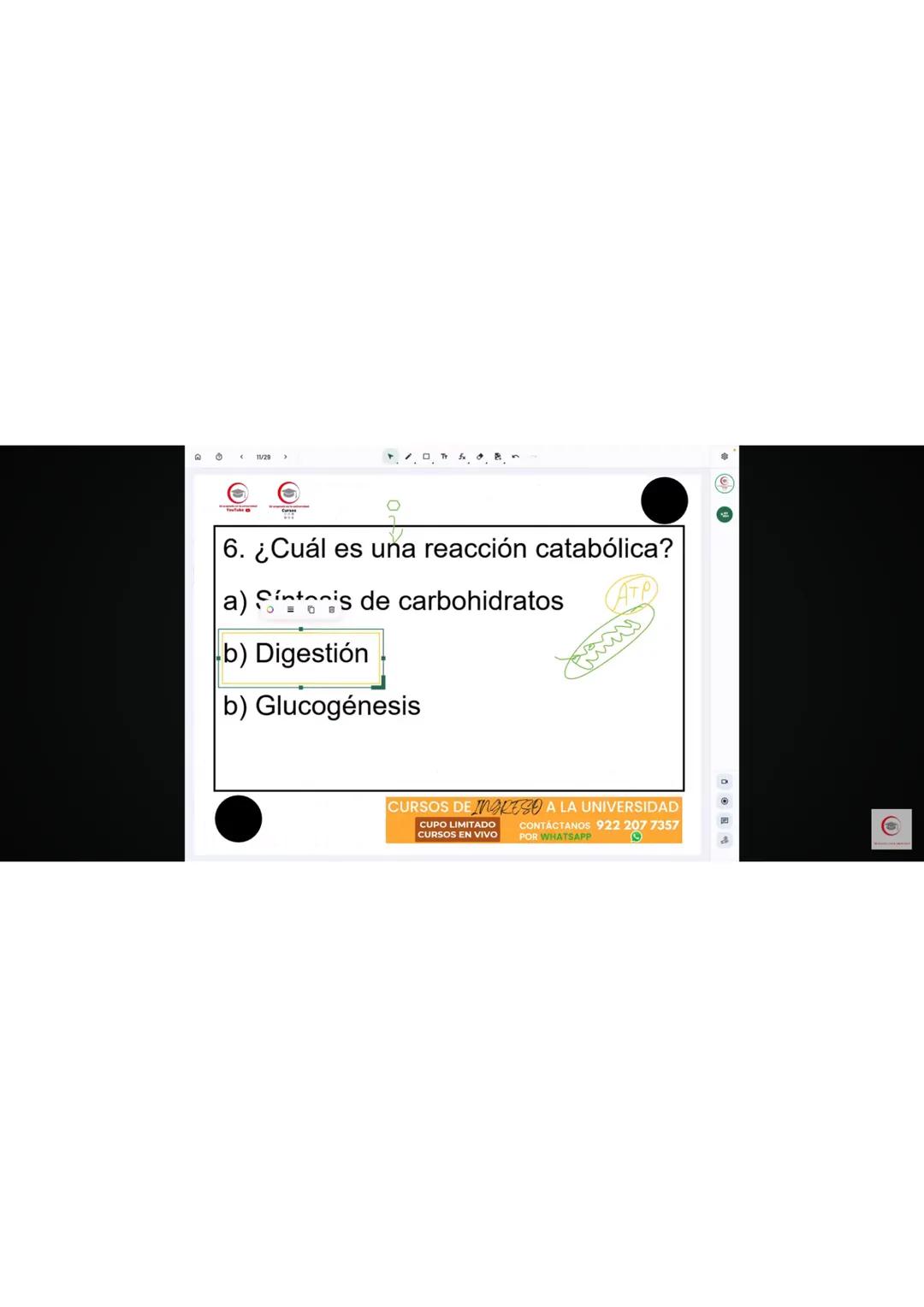4. Identifique el producto que se obtiene en el ciclo de Krebs cuando al aconitato se
le agrega una molécula de agua.
a) Oxalacetato
b) Isoc