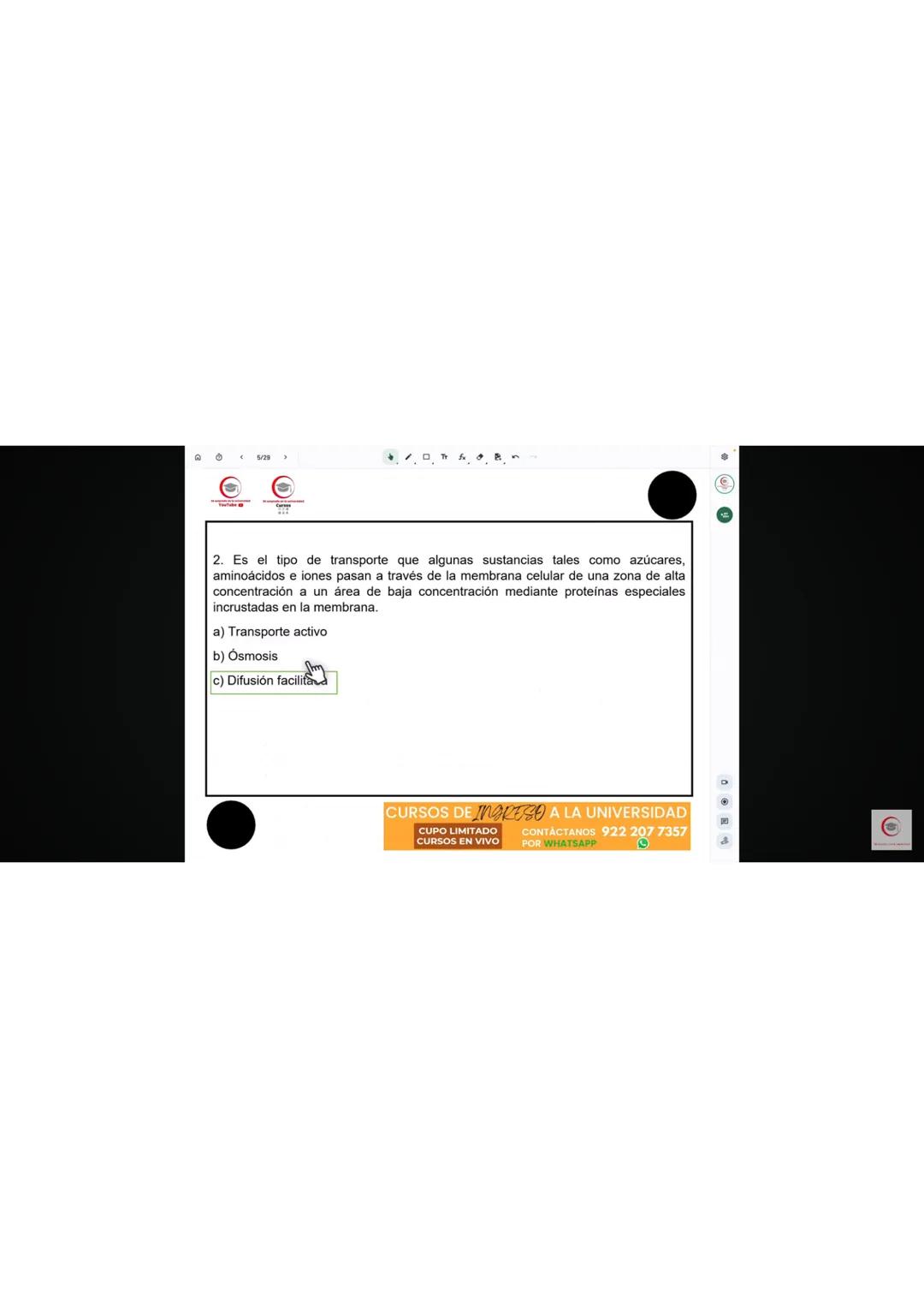 4. Identifique el producto que se obtiene en el ciclo de Krebs cuando al aconitato se
le agrega una molécula de agua.
a) Oxalacetato
b) Isoc