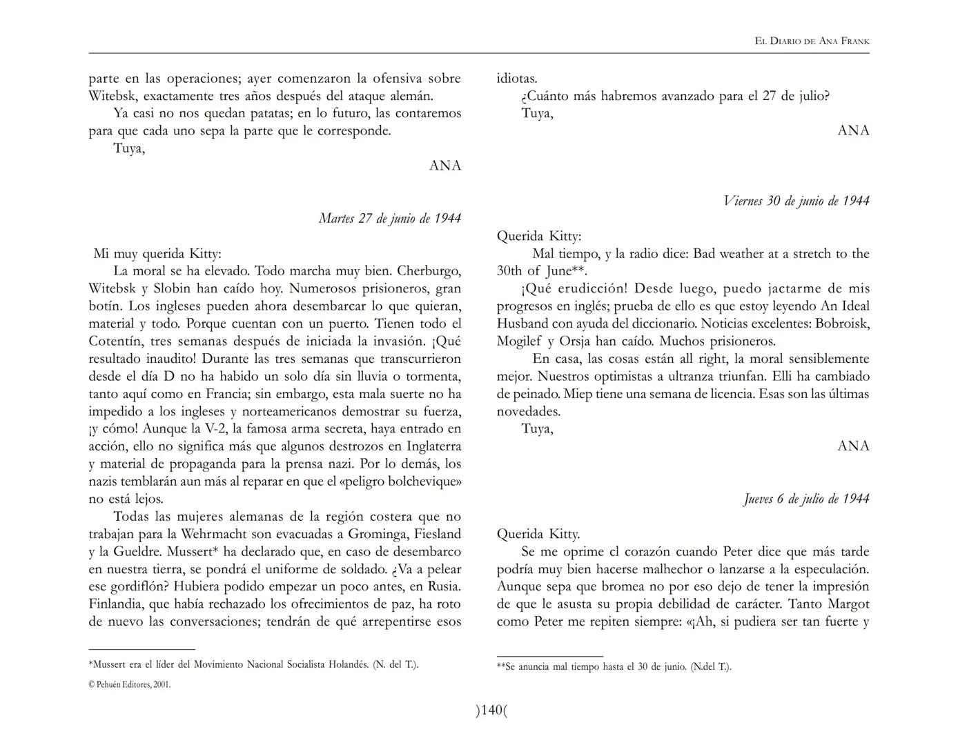 El Diario de
Ana Frank EL DIARIO DE ANA FRANK
NOTA DEL TRADUCTOR
Función de mediar -de intermediar- entre dos mundos, entre
dos universos li