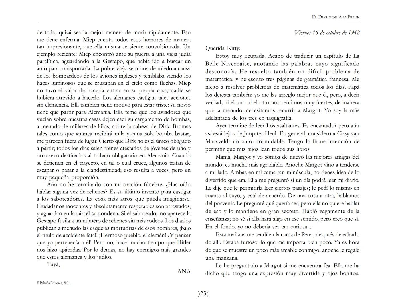 El Diario de
Ana Frank EL DIARIO DE ANA FRANK
NOTA DEL TRADUCTOR
Función de mediar -de intermediar- entre dos mundos, entre
dos universos li