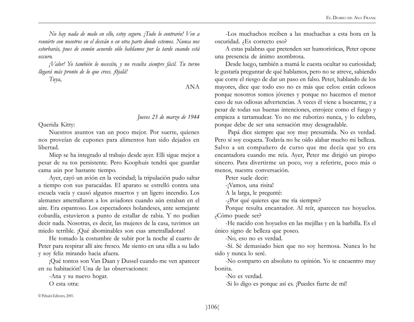 El Diario de
Ana Frank EL DIARIO DE ANA FRANK
NOTA DEL TRADUCTOR
Función de mediar -de intermediar- entre dos mundos, entre
dos universos li