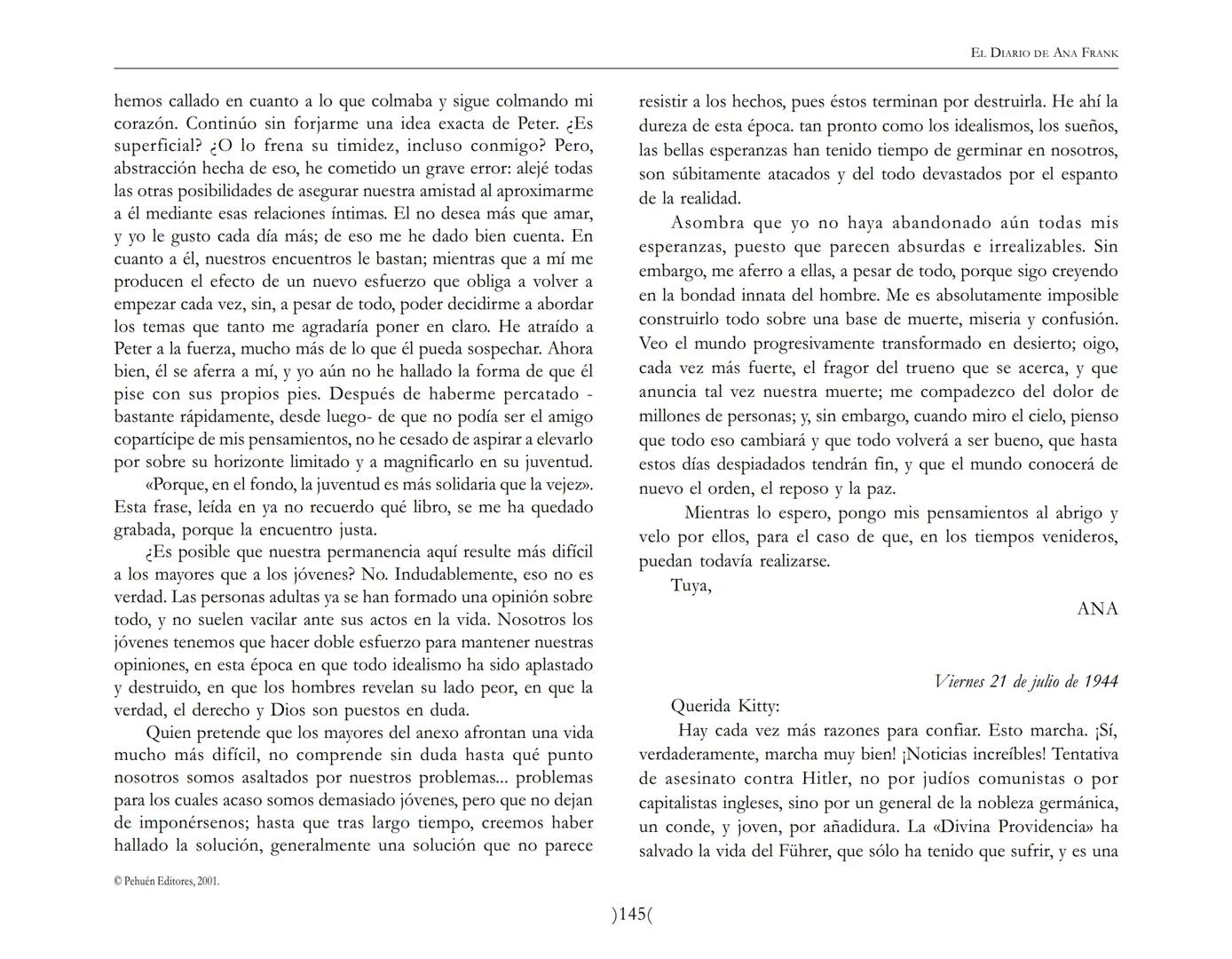 El Diario de
Ana Frank EL DIARIO DE ANA FRANK
NOTA DEL TRADUCTOR
Función de mediar -de intermediar- entre dos mundos, entre
dos universos li