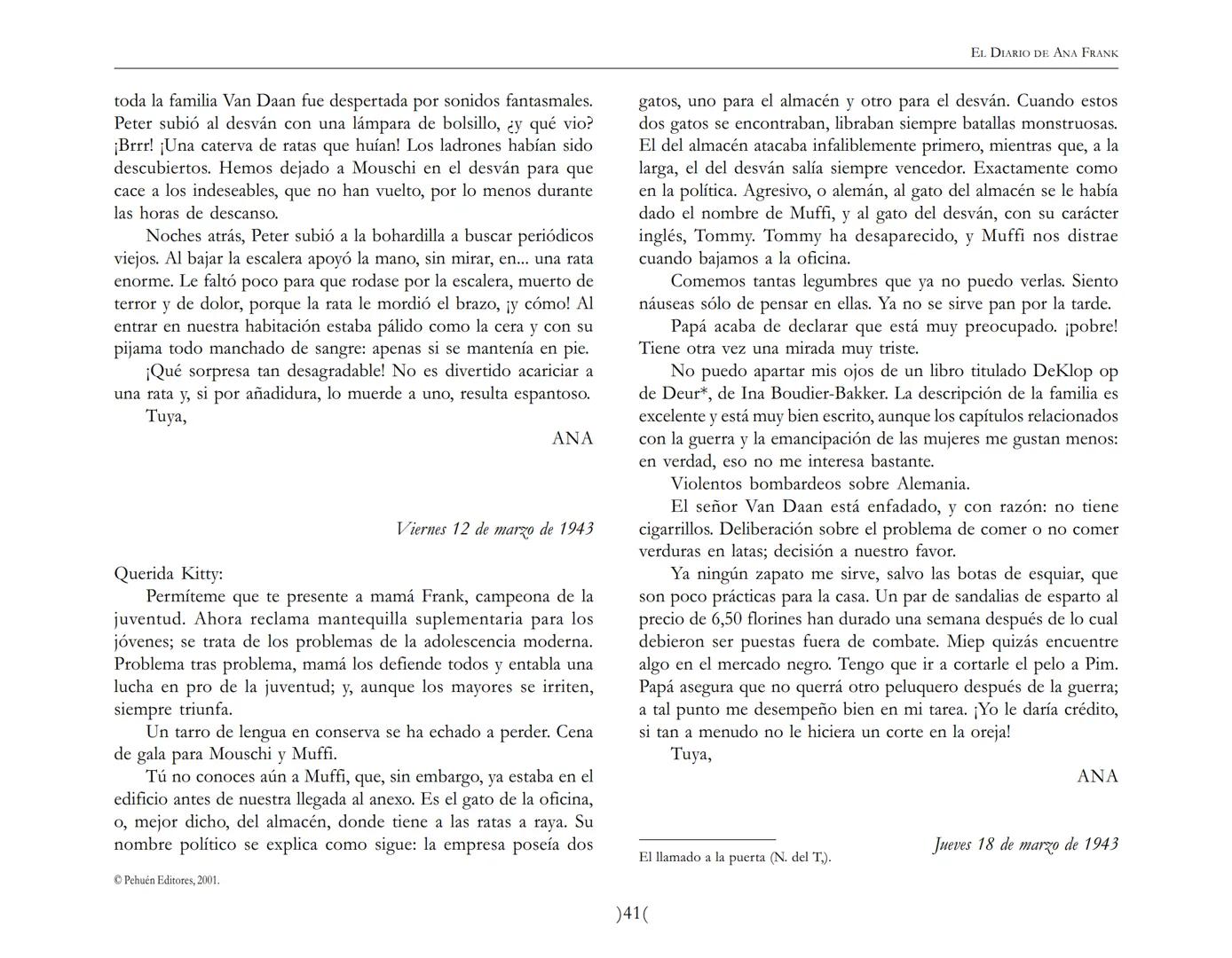 El Diario de
Ana Frank EL DIARIO DE ANA FRANK
NOTA DEL TRADUCTOR
Función de mediar -de intermediar- entre dos mundos, entre
dos universos li