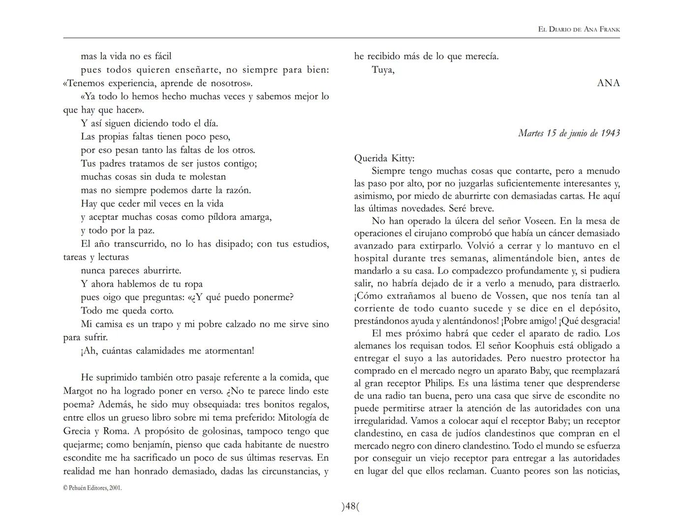El Diario de
Ana Frank EL DIARIO DE ANA FRANK
NOTA DEL TRADUCTOR
Función de mediar -de intermediar- entre dos mundos, entre
dos universos li
