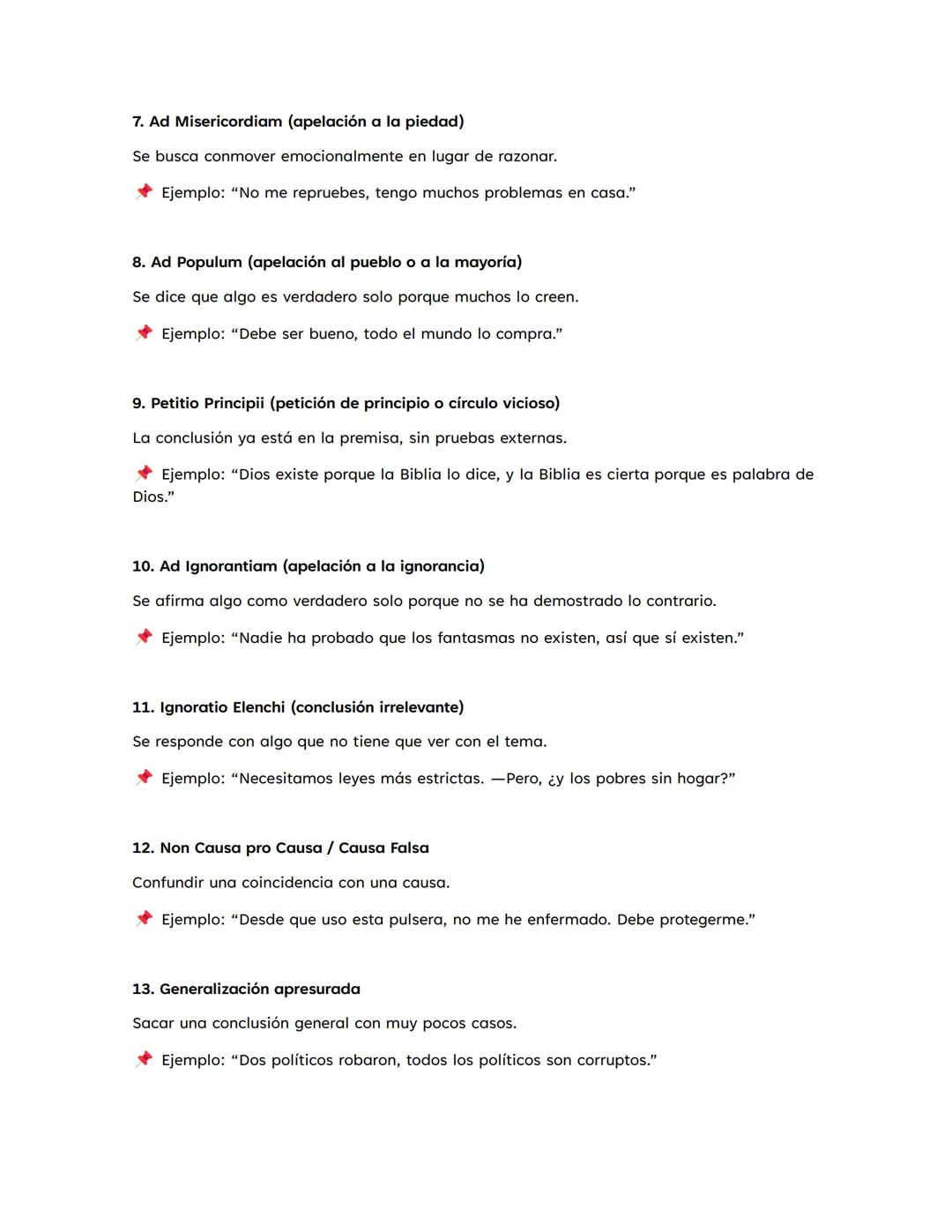 1. Ad Hominem
Atacar a la persona en vez de sus argumentos.
♦ Ejemplo: "No le hagas caso, es un ignorante."
2. Ad Hominem circunstancial of