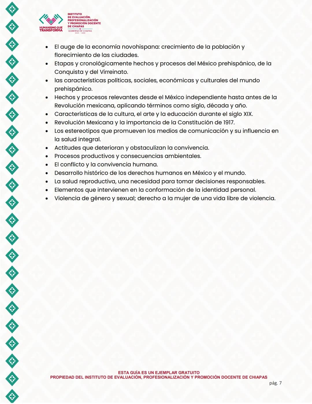 X
X
X
X
X
X
X
X
X
X
X
X
X
X
TRANSFORMA
INSTITUTO
DE EVALUACIÓN,
PROFESIONALIZACIÓN
Y PROMOCIÓN DOCENTE
DE CHIAPAS
DORMERNO DE CHAPAS
VALORAC