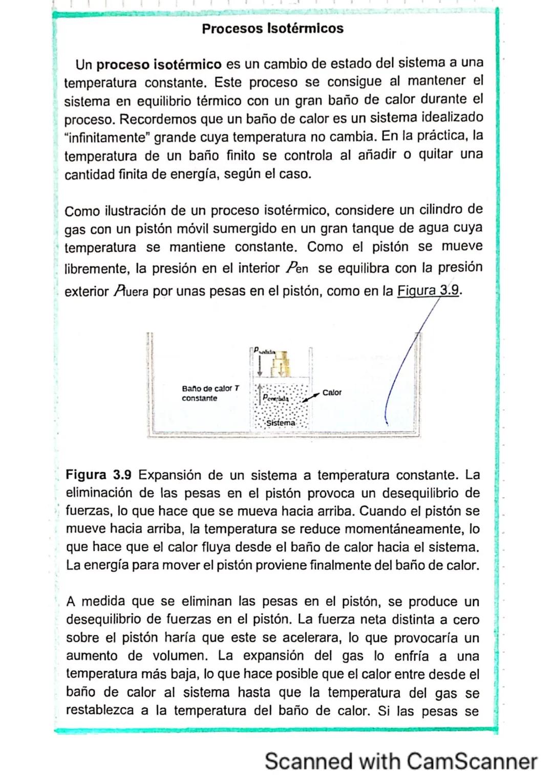 Proceso Isobáricos
Un proceso isobárico es un proceso termodinámico en el que la
presión se mantiene constante: ΔP = 0. El calor transferido