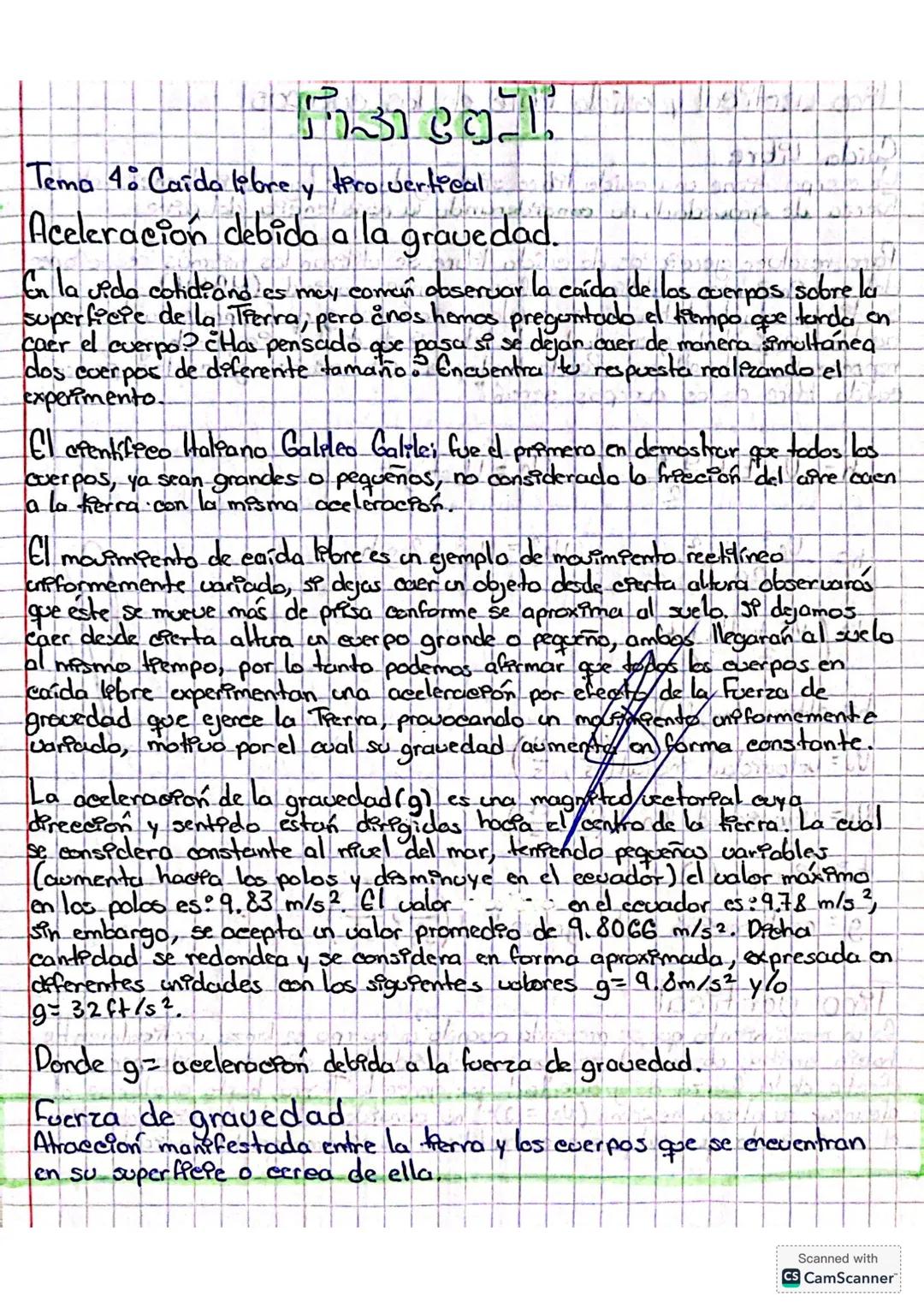 Tema 4: Caïda libre y pro vertical
Aceleración debida a la gravedad.
En la vida cotidiandies may común doseruar la caída de los cuerpos sobr