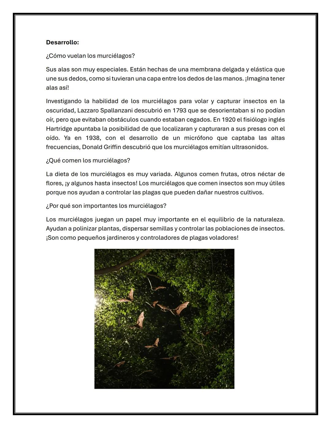 # Artículos de divulgación científica.
Ejemplos de artículo de divulgación científica:
**Título**: ¡El asombroso mundo de los murciélagos!