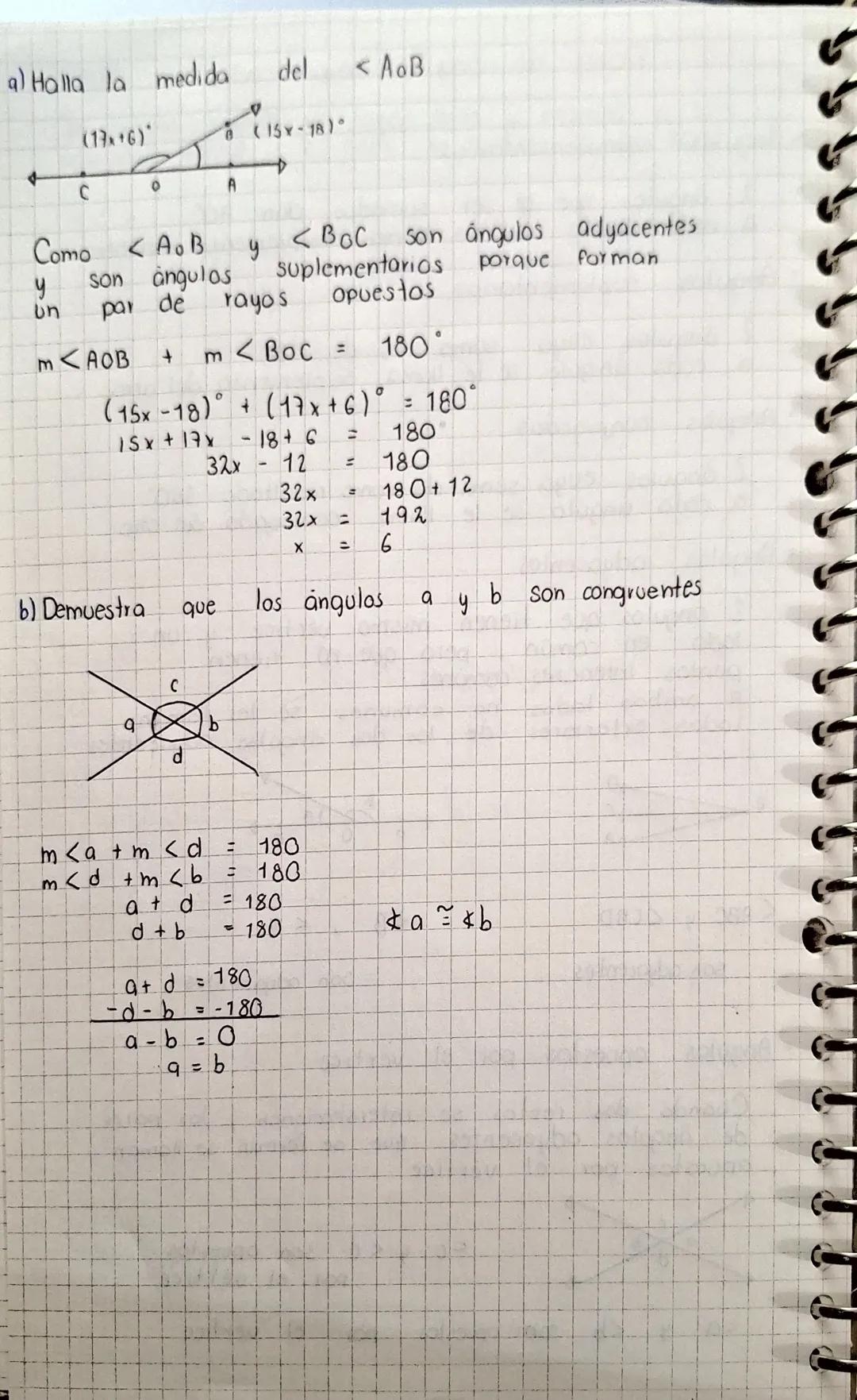 Clasificación de los ángulos de acuerdo a sus medidas
• Ángulo agudo
mide más de 0° pero menos de 90°
A
• Ángulo recto
mide 90°
A
B
C
∠B =
