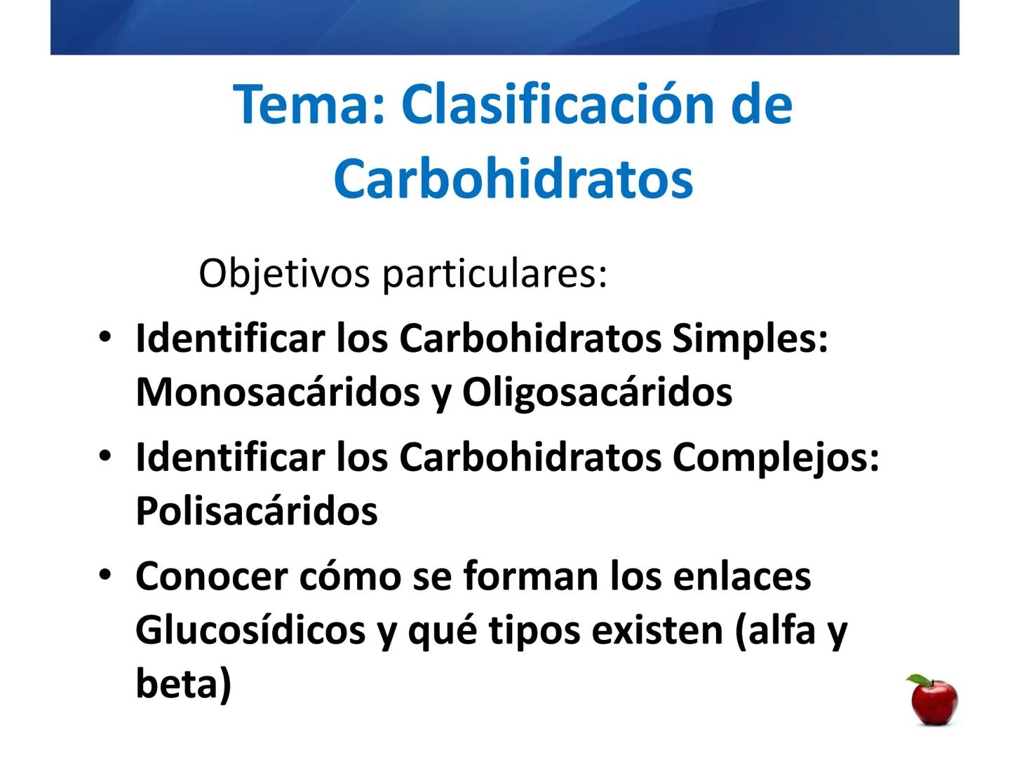 # CARBOHIDRATOS
Clasificación
M.E. Yarlal Gálvez
(Lic.Quím. en Alimentos) •
•
•
Definición
Son compuestos orgánicos llamados polialcoholes