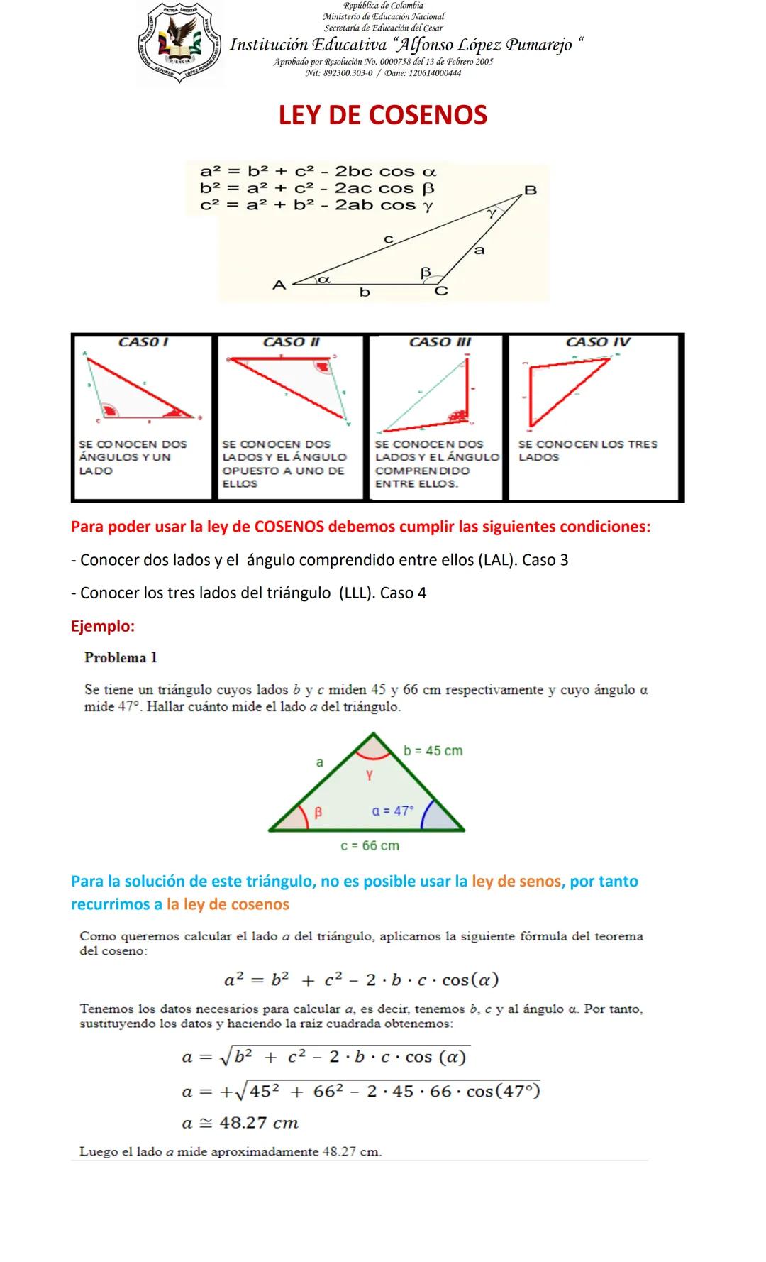 República de Colomb
Ministerio de Educación Nacional
Secretaria de Educación del Cesar
Institución Educativa "Alfonso López Pumarejo"
Aproba