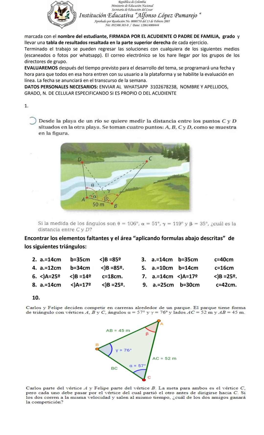 República de Colomb
Ministerio de Educación Nacional
Secretaria de Educación del Cesar
Institución Educativa "Alfonso López Pumarejo"
Aproba