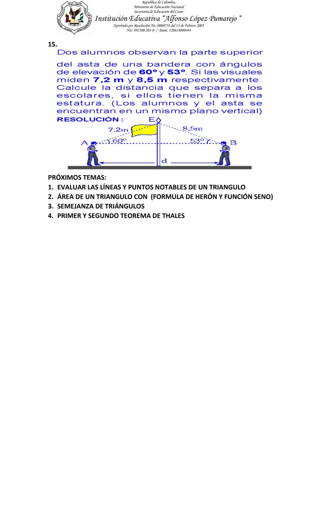 República de Colomb
Ministerio de Educación Nacional
Secretaria de Educación del Cesar
Institución Educativa "Alfonso López Pumarejo"
Aproba