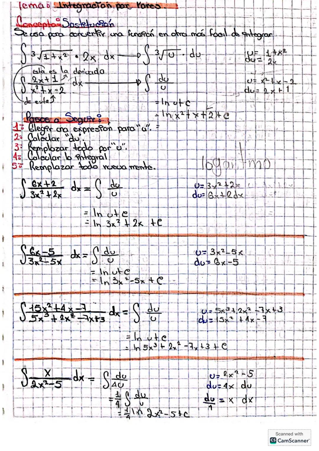 # Tema: Integración por Partes
## Concepto: Sustitución
Se usa para convertir una función en otra más fácil de integrar
$\int \sqrt{1+x^2}