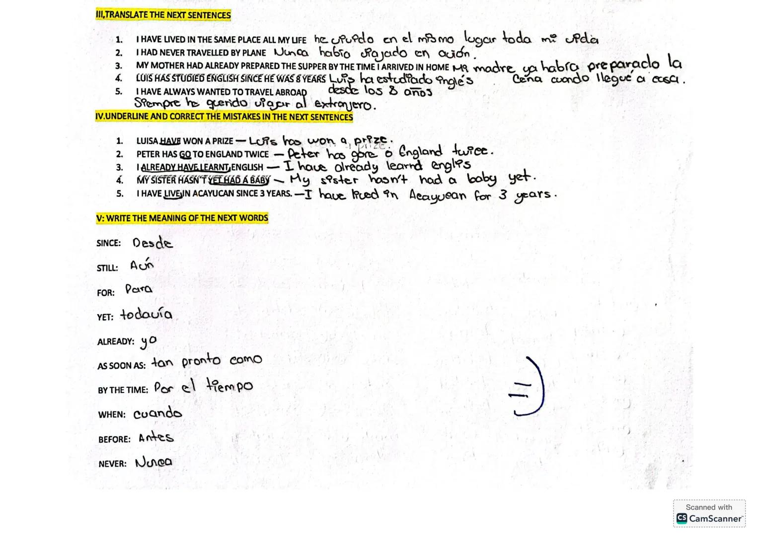 ## COMPLETA EL CUADRO SIGUIENTE.
VERBO EN INFINITIVO
SIGNIFICADO
PRESENTE SIMPLE
DEL VERBO CON
LAS TERCERAS
PERSONAS
PRESENTE SIMPLE DEL
VE