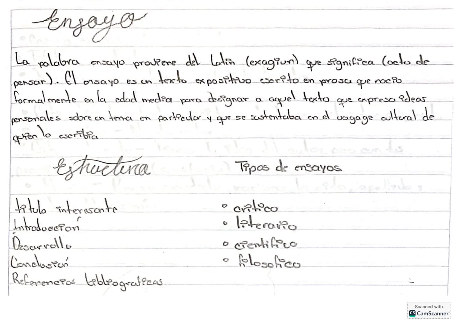 # Ensayo
La palabra ensayo proviene del latín (exagium) que significa (acto de pensar). El ensayo es un texto expositivo escrito en prosa q