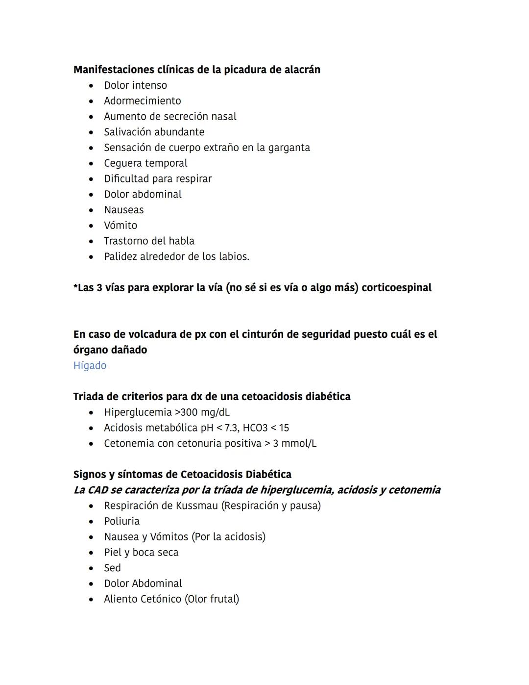 5H
* Hipovolemia
* Hipotermia
* Hidrogeniones(acidosis)
* Hipoxia
* Hipo/hiperkalemia
5T
* Taponamiento cardiaco
* Trombosis coronaria (i